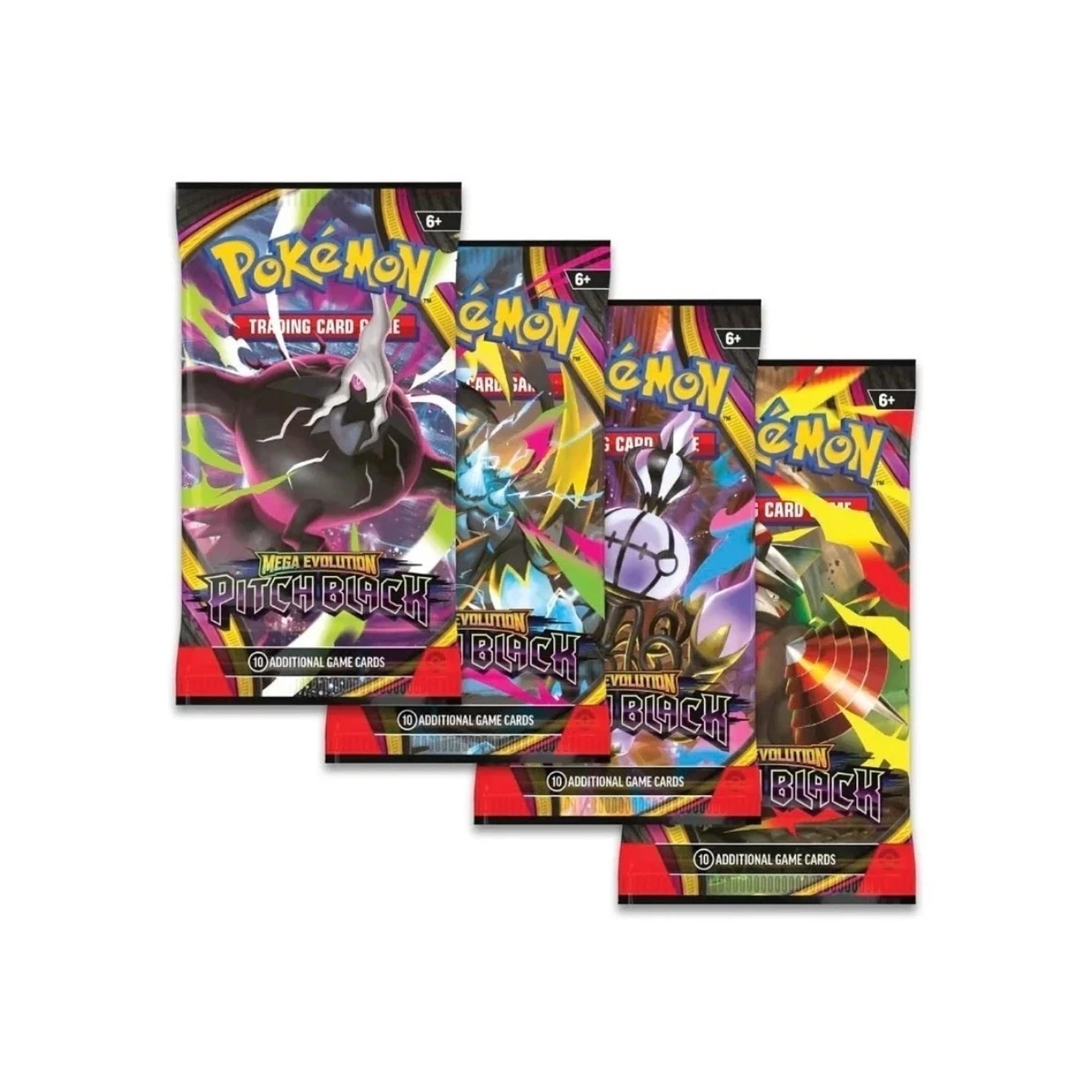 Pokémon TCG: Pitch Black Booster Art Set 4x Packs | Pokemon Pitch Black | Pokemon Mega Evolution - ME05 | The Perfect Mega Evolutions Gift for Collectors | TCG Dragon Authenticated