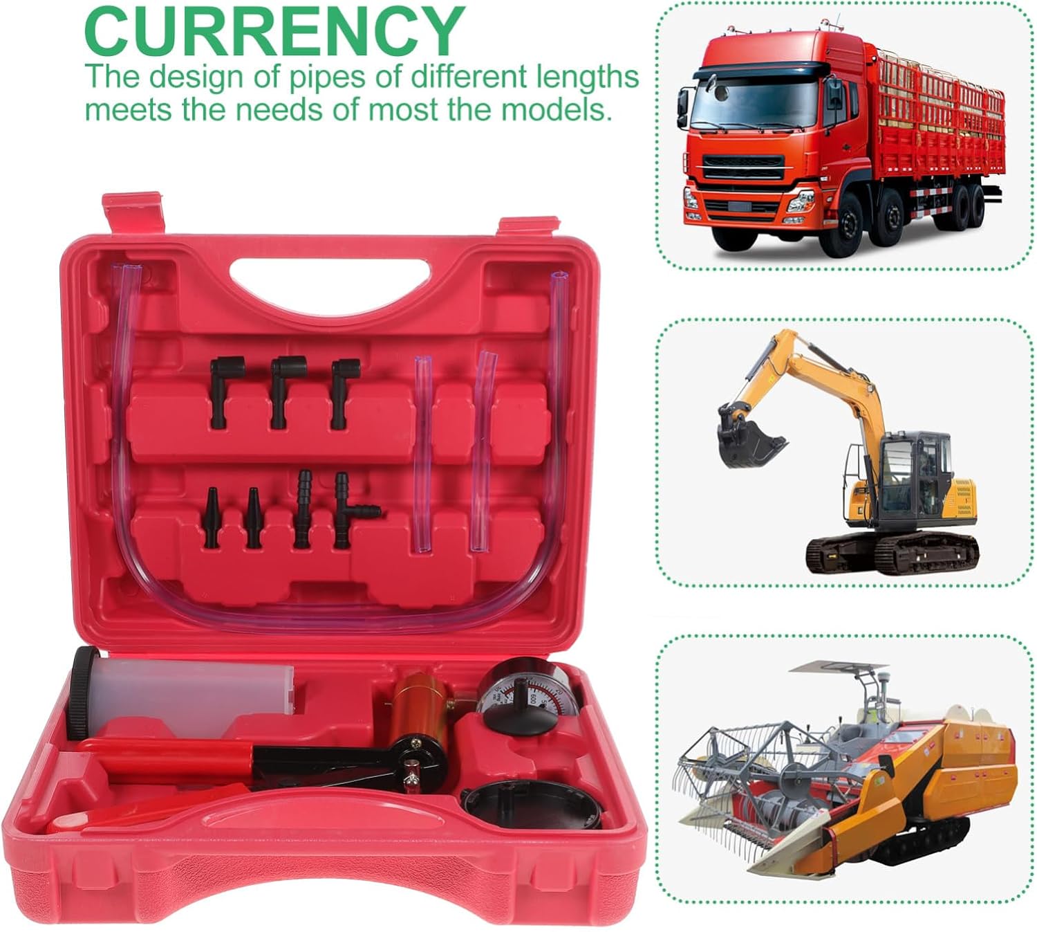 Veemoon Professional Brake Bleeder Kit - Manual Pump Fluid Extraction Tool for Automotive Maintenance