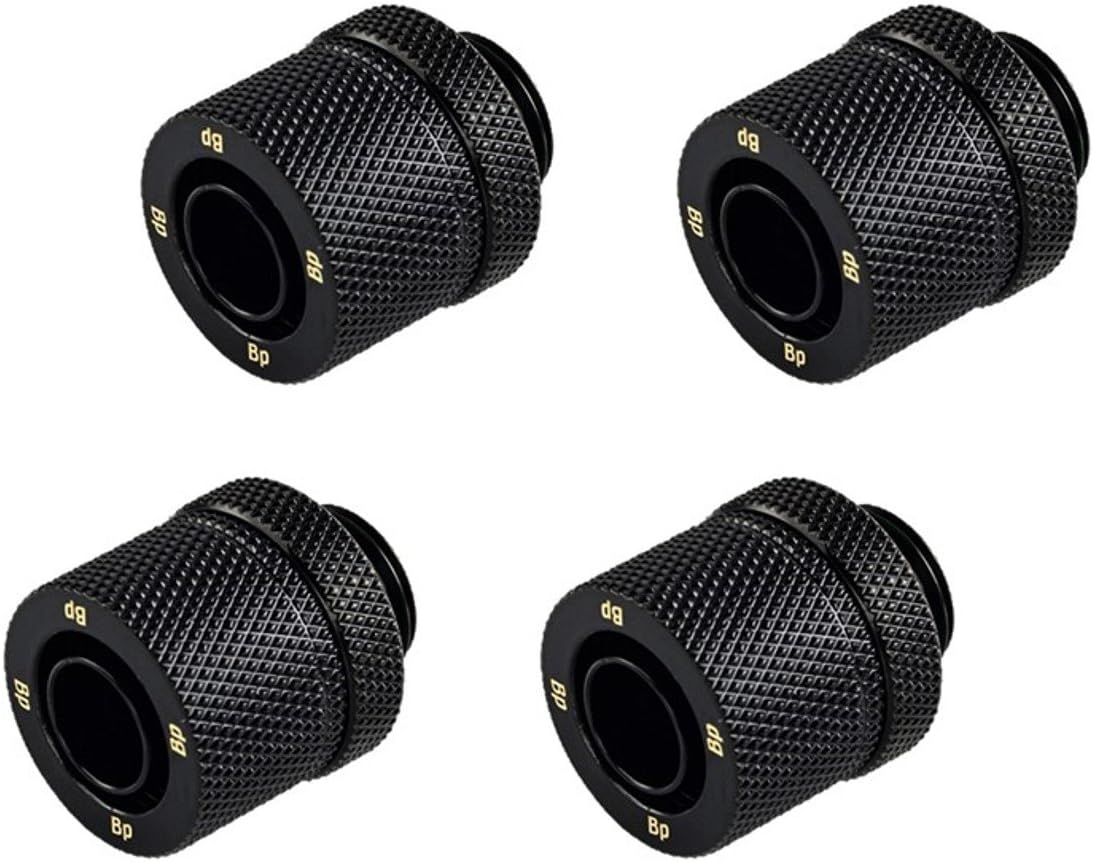70% Off Discount Bitspower G1/4 to 3/8 ID, 1/2 OD Compression Fitting for Soft Tubing, CC2 Ultimate, Matte Black, 4-Pack