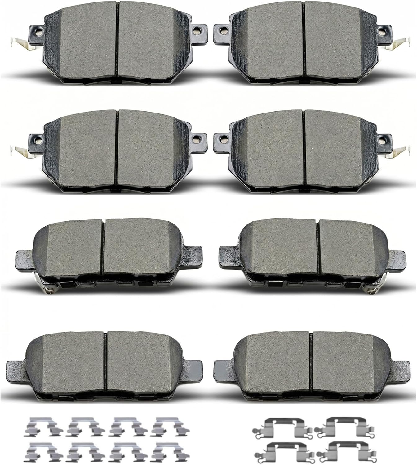 D905 D969 8pcs Ceramic Front Rear Brake Pads Sets With Clips Fit For 2005-2006 Nissan Altima,For 2004-2008 Maxima,For 2003-2007,2009-2012 Murano,For 2003-2005 Infiniti FX35/FX45