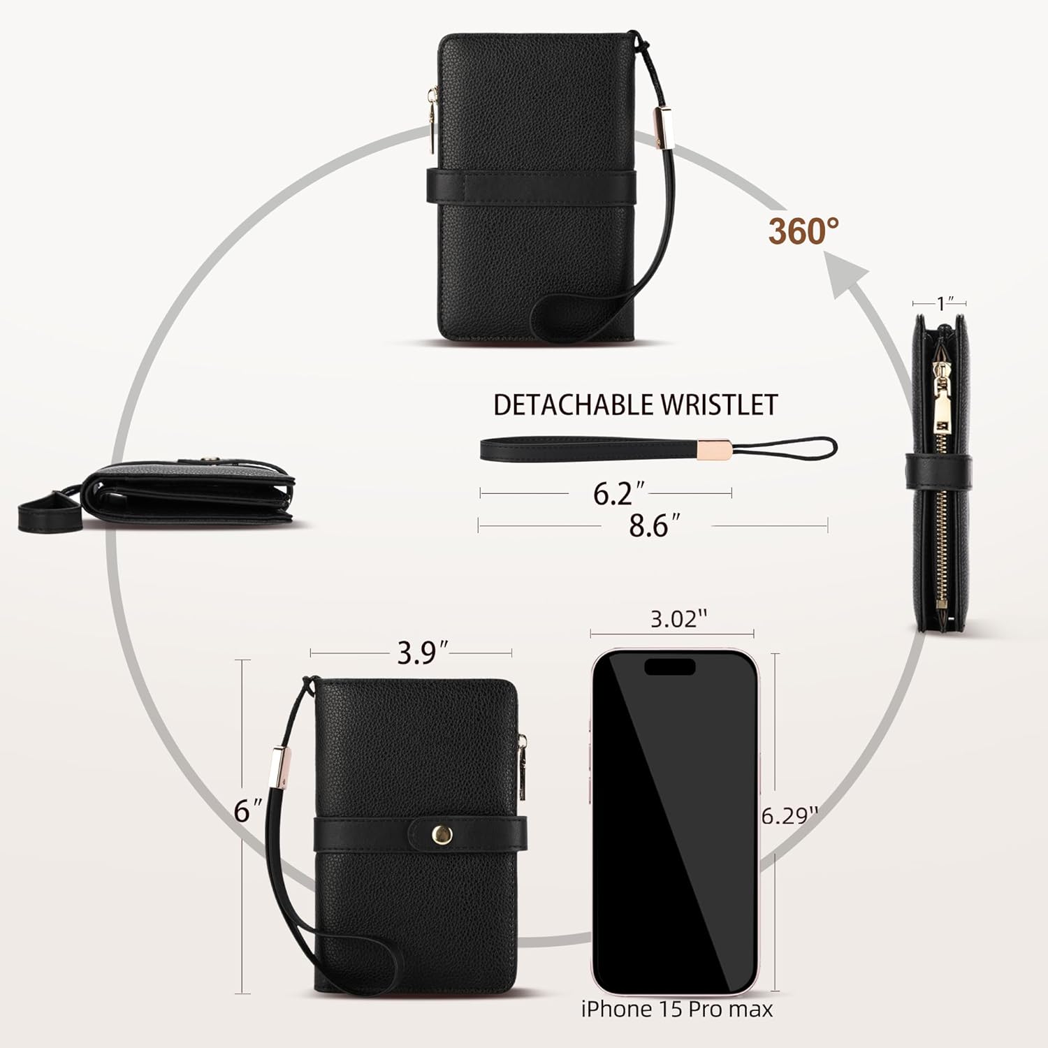 Small Wallet Women RFID Blocking Vegan Leather Slim Thin Bifold Credit Card Wallet Passport Holder Ladies Travel Wallet Mini Purse with Zipper Pocket - Image 4