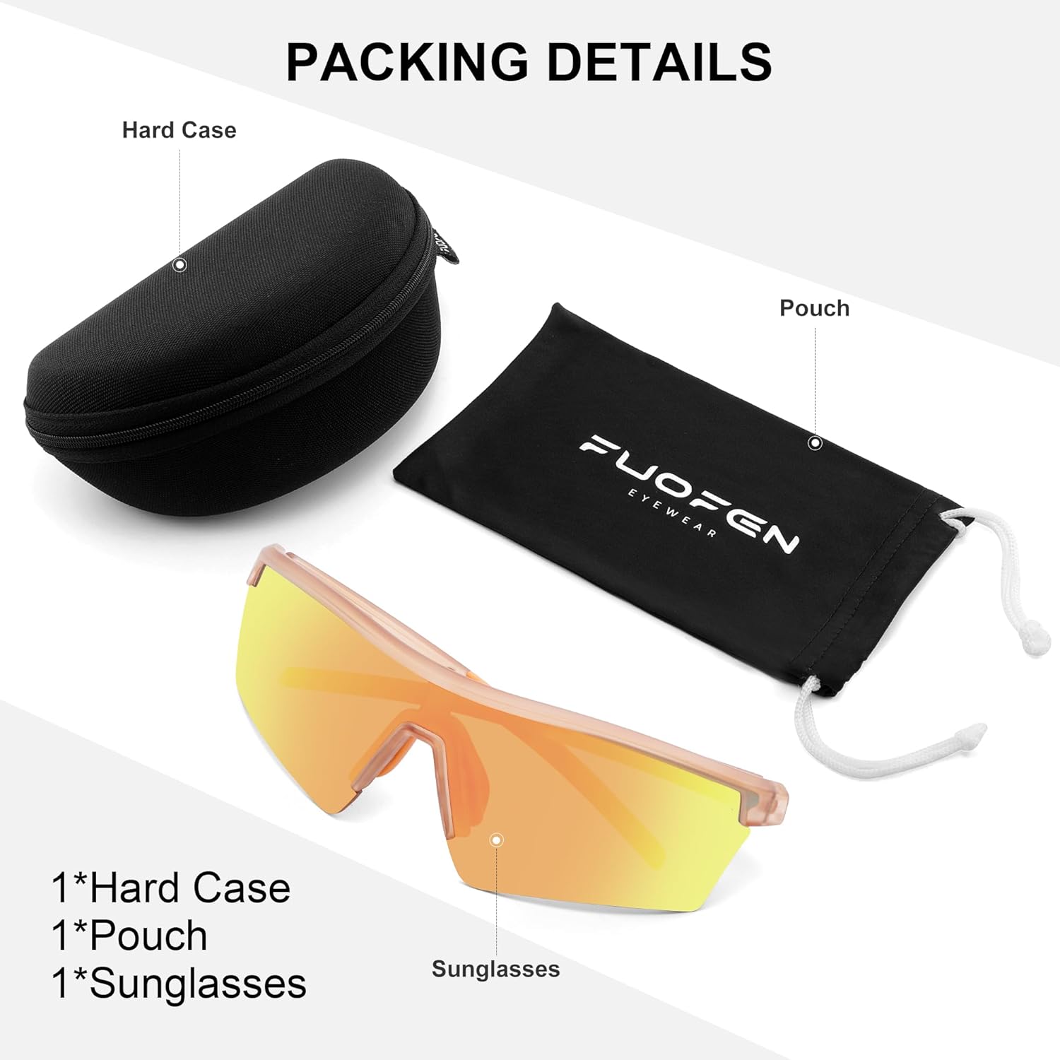 Polycarbonate Polarized Lens Shield Sports Sunglasses for Men Women For Golf, Pickleball, Running,Tennis,cycling