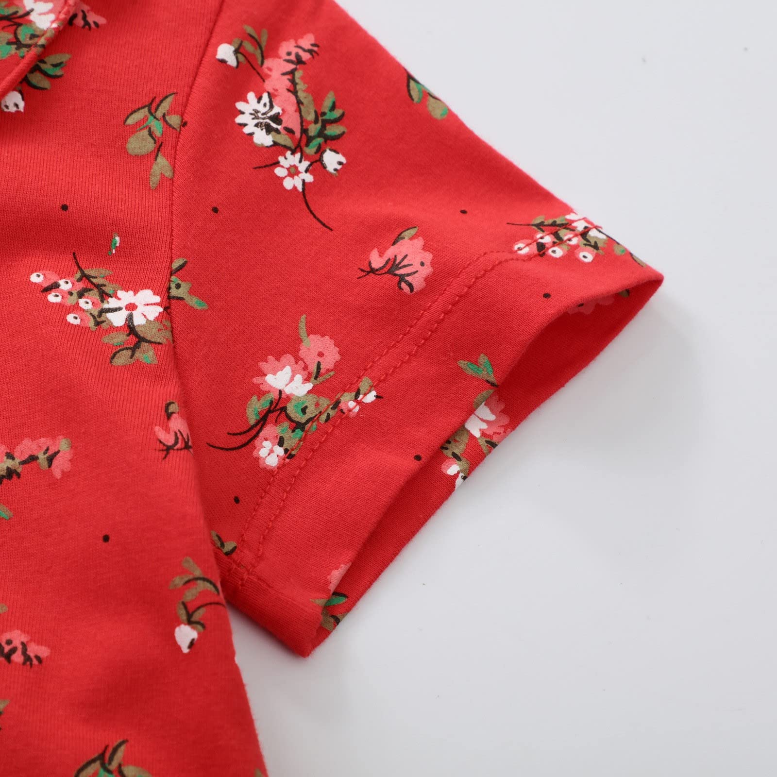Amazon.com: Girls Summer Dress Girls Cute Summer Knitting Cotton Short  Sleeve Red Floral Print Sundress Summer Casual Mini Dresses (Red, 2 Years)  : Sports & Outdoors