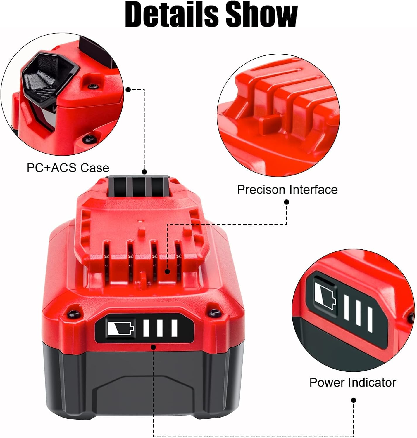 DTK [Upgraded] Replacement for Craftsman 20V Battery 6000mAh V20 for CMCB205 CMCB204 CMCB206 CMCB202 CMCB201 20V Cordless Power Tools 2 Packs - Image 2