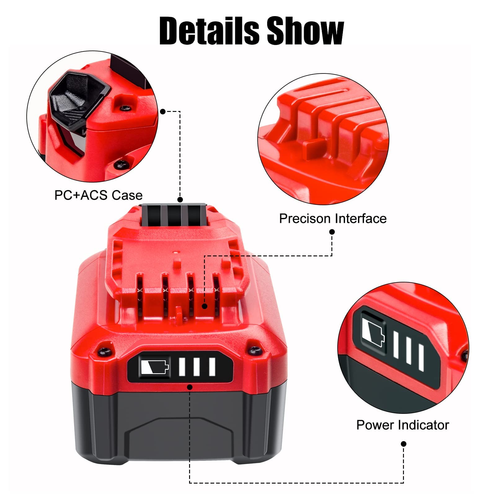 DTK?Upgrade Replacement for Craftsman 20V Battery 6000mAh V20 for CMCB205 CMCB204 CMCB206 CMCB202 CMCB201 20V Cordless Power Tools 2 Packs
