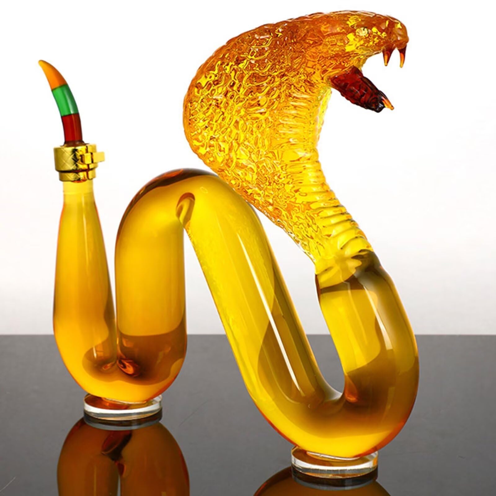 750ML Decantador Whisky Arte Escultura - Decantador De Whisky De Cristal Con Forma De Serpiente 3D, Botella De Vino Vacía Novedosa, Decoración De Bar Para El Hogar(750ml)