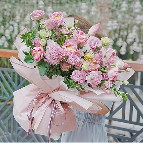 Miniatura 6 de 40 hojas de papel de regalo de flores impermeables con 48 piezas de decoración de mariposa dorada 3D, 100 alfileres de perlas y cinta de satén de 25