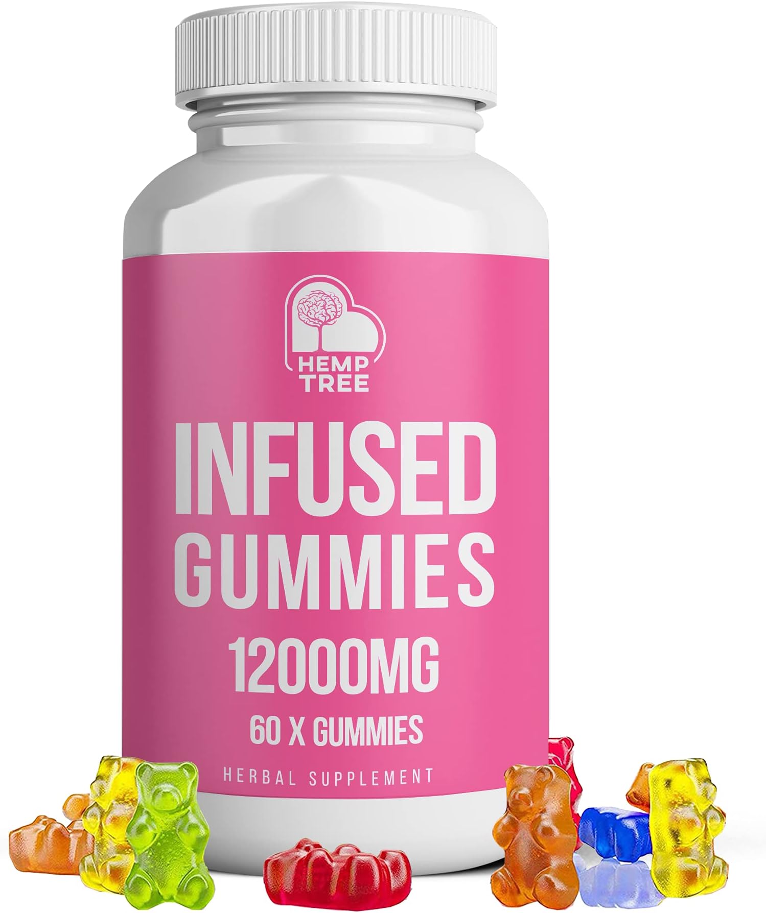 Premium Gummies by Hemp Tree | 12000mg | 60 Gummies | High Strength Relief | Made in UK | Night Time Gummies | Pain Relief