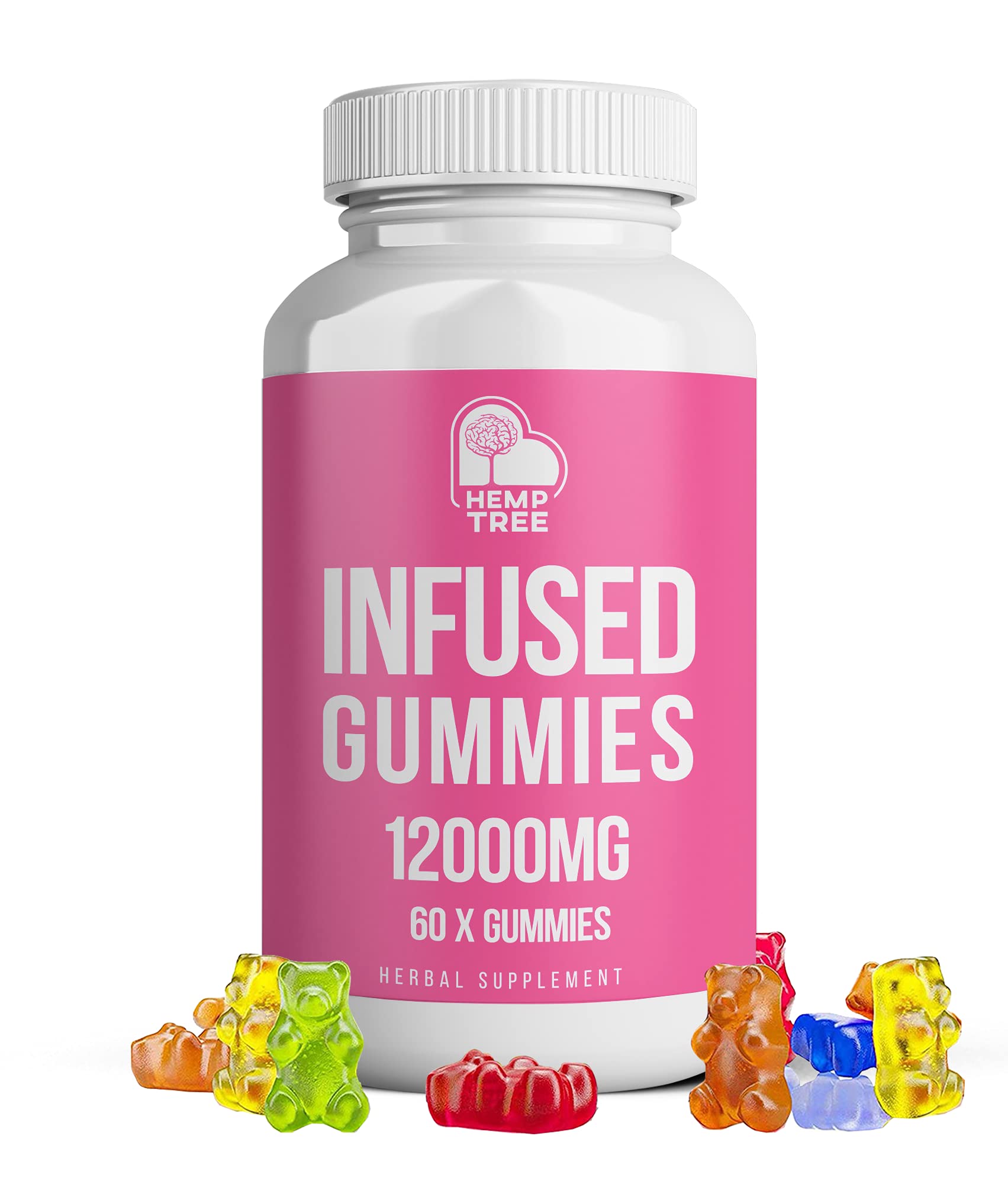 Premium Gummies by Hemp Tree | 12000mg | 60 Gummies | High Strength Relief | Made in UK | Night Time Gummies | Pain Relief