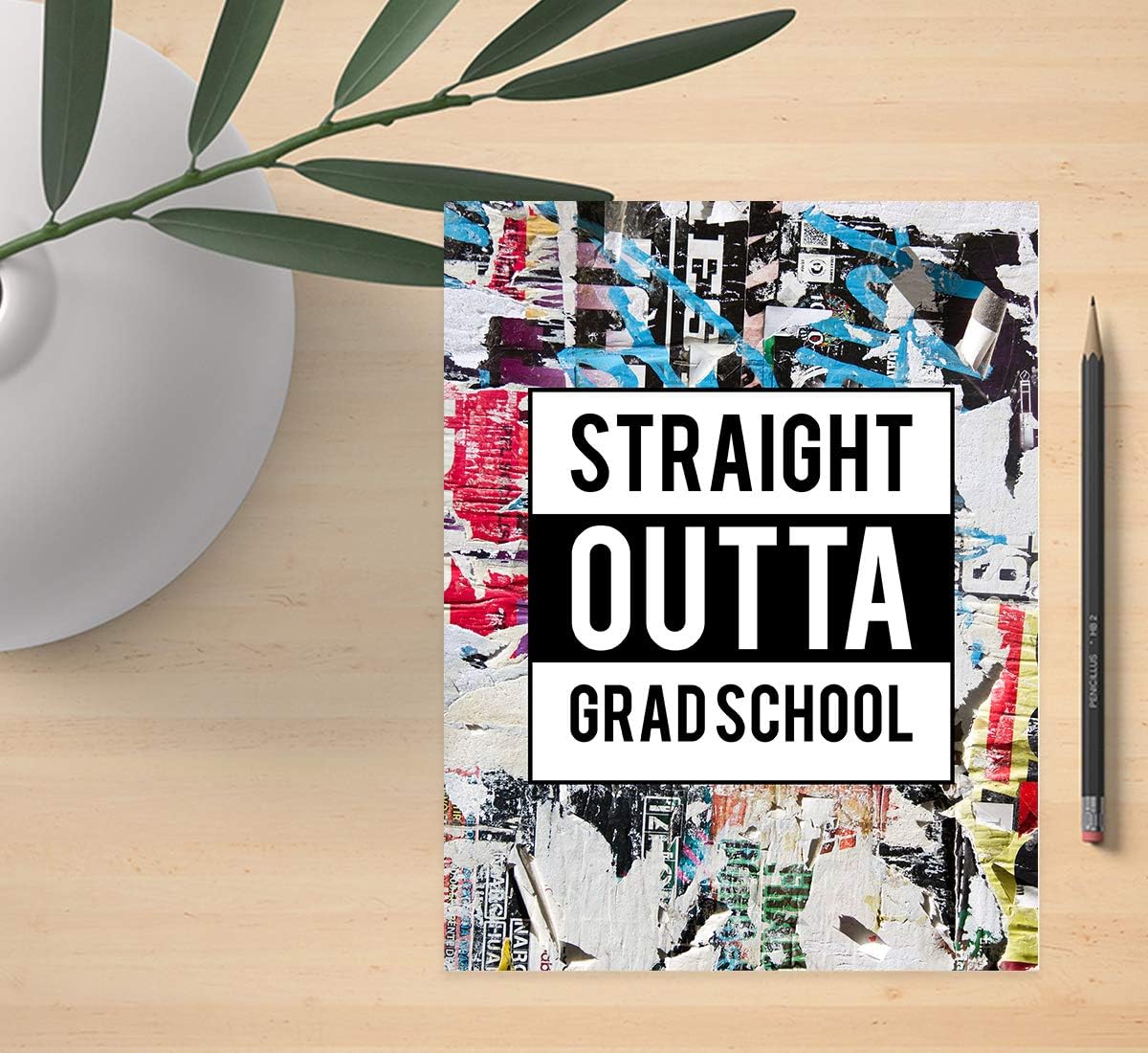 Andaz Press Funny Congratulations Jumbo Card With Envelope, Straight Outta Grad School, Graduation Greeting Card for Grad Student, Graduate School, Him, Her, Men, Women, Friend, 8.5 x 11 inch, 1-Pack