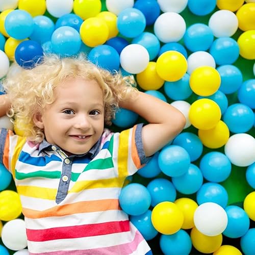 Miniatura 10 de Pelotas para niños, bolas de plástico a prueba de aplastamiento para piscina de pelotas con 3 colores brillantes, seguras y no tóxicas, sin BPA,