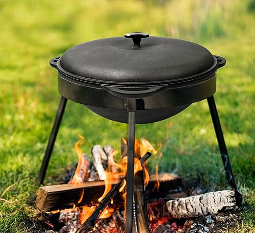 Miniatura 3 de Olla de horno holandés con tapa, 8.5 cuartos de galón (8 litros), horno holandés de hierro fundido, juego de utensilios de cocina de hierro fundido,