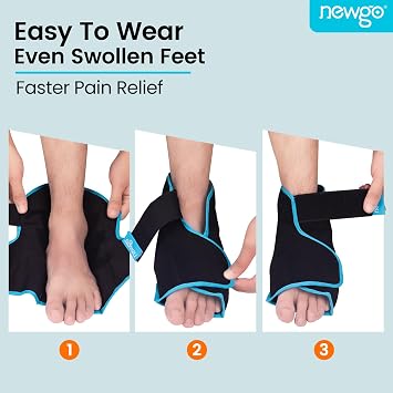 NEWGO Foot Ice Pack Wrap, Full Coverage Ankle Ice Pack Wrap for Injuries