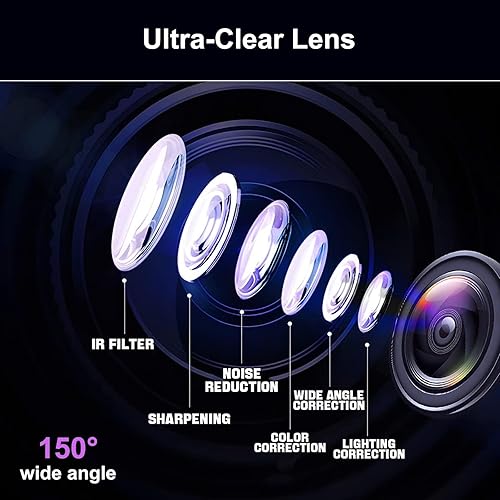 Miniatura 5 de CAMECHO Cámara de respaldo de cámara de tablero de espejo de 4.5 pulgadas, cámara de retrovisor frontal y trasera 1080P FHD para automóviles con