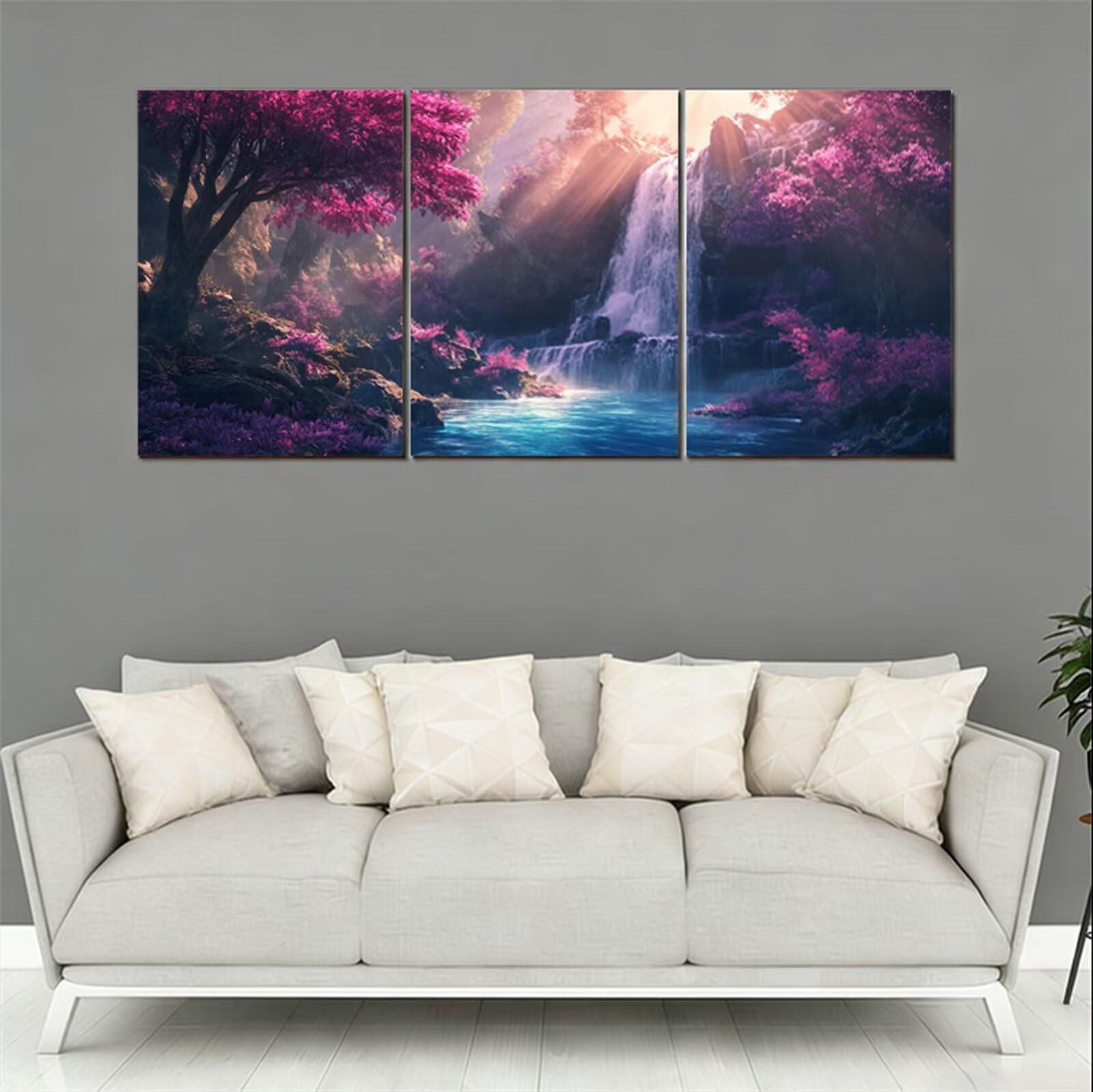 3 Pcs Cadre en Bois Impression sur Toile, Tableau Decoration Murale, Tableau Japon Affiche Decoration Murale Automne Poster et Arts Décoratifs Triptyque Salon Chambre Prêt a Accrocher 25x35 cm 1f-745