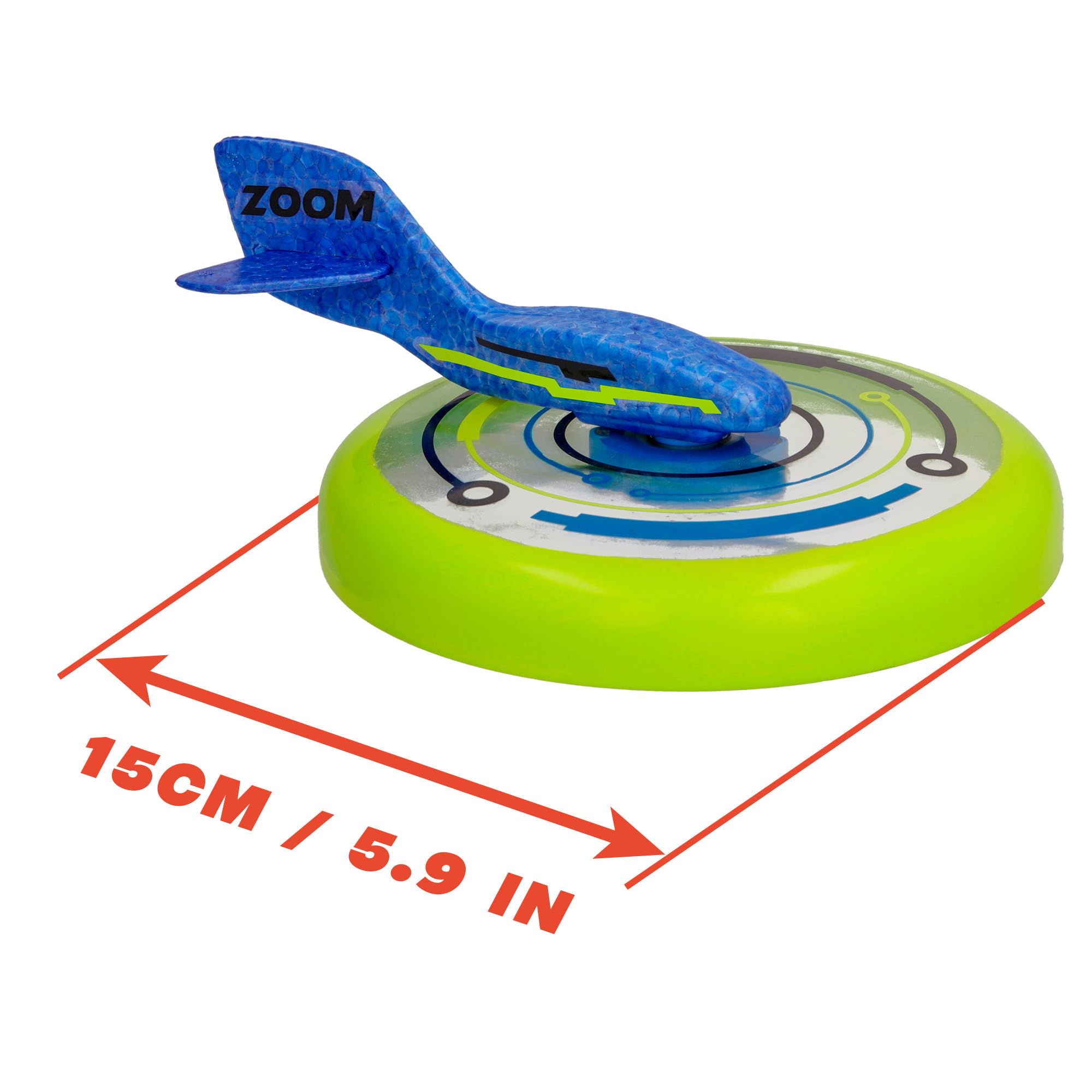 Zoom Verde, Divertido Juego al Aire Libre, Lánzalo como un Disco y Observa cómo Planea por el Cielo como un Avión, Juguete para Niños y Niñas a Partir de 6 Años en Adelante