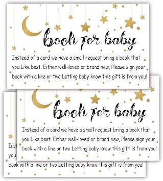 Books for Baby Shower Request Cards , Baby Shower Invitation Inserts, 50 Pack.
