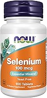 Vista 1 de NOW Suplementos, Selenio (L-Selenometionina) 100 mcg, Mineral Esencial*, 100 Tabletas
