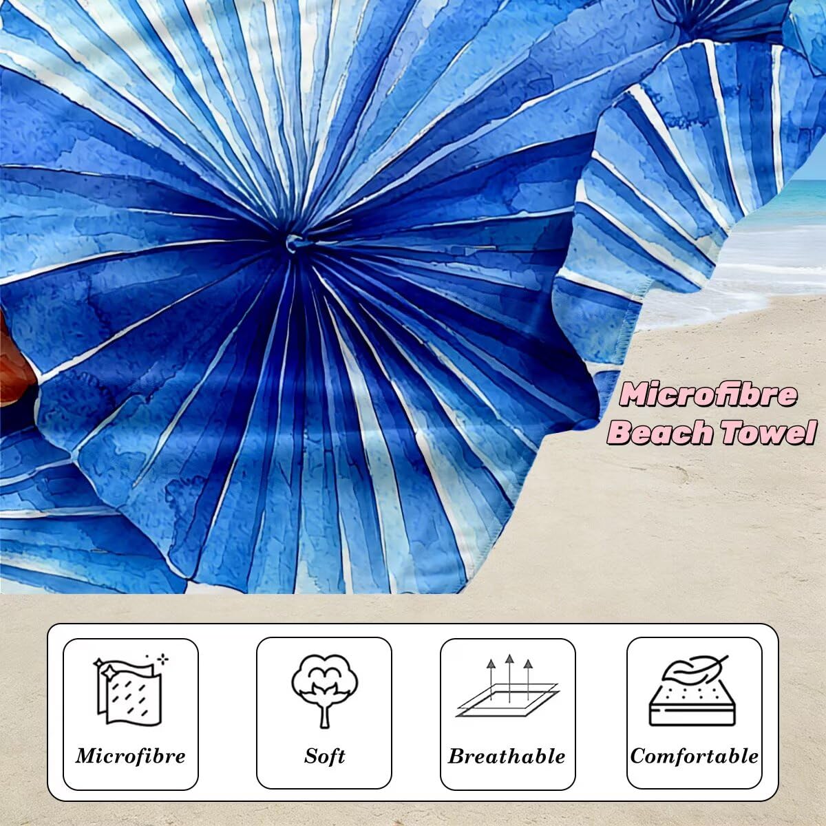 Toalla Playa 80x160 cm, Toalla Gimnasio Microfibra Secado Rapido, Juego de 2 Antiarena Toallas de Playa, Ligera Compacta Toallas Microfibra Grande para Viaje, Regalo Hombre Mujer (Abstracto) -4575