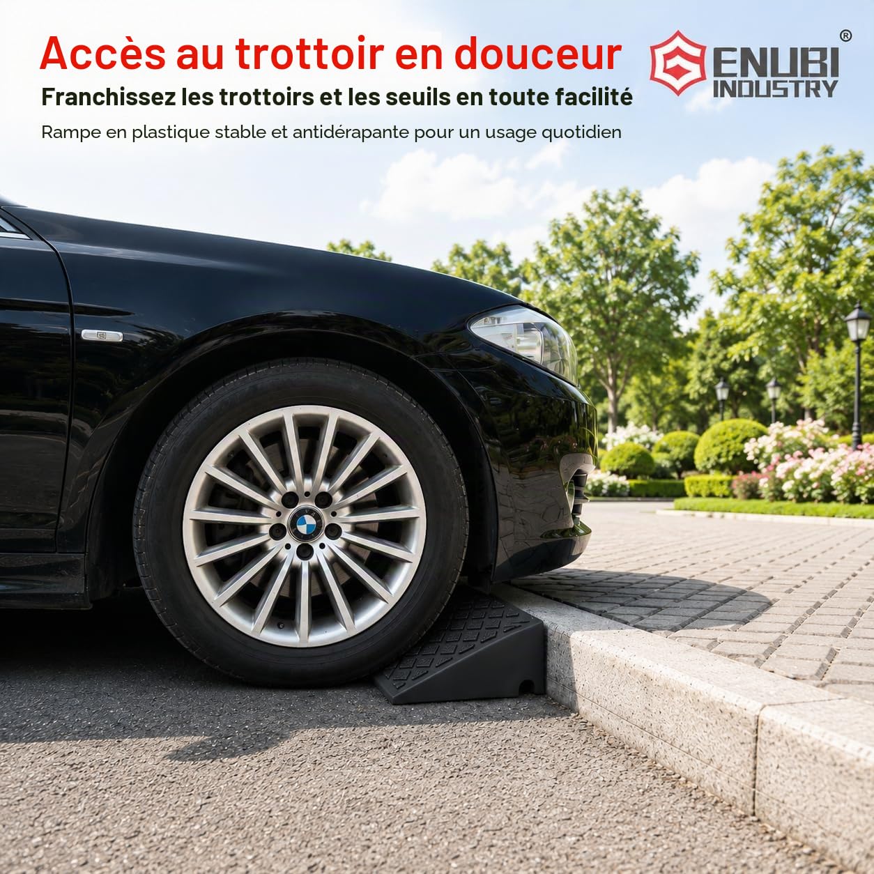 Freiner Rampe,Portable Poids Léger Lourd Devoir Plastique Seuil Rampe pour l'allée,Quai de Chargement, Trottoir, Voiture, Scooter, Vélo, Moto