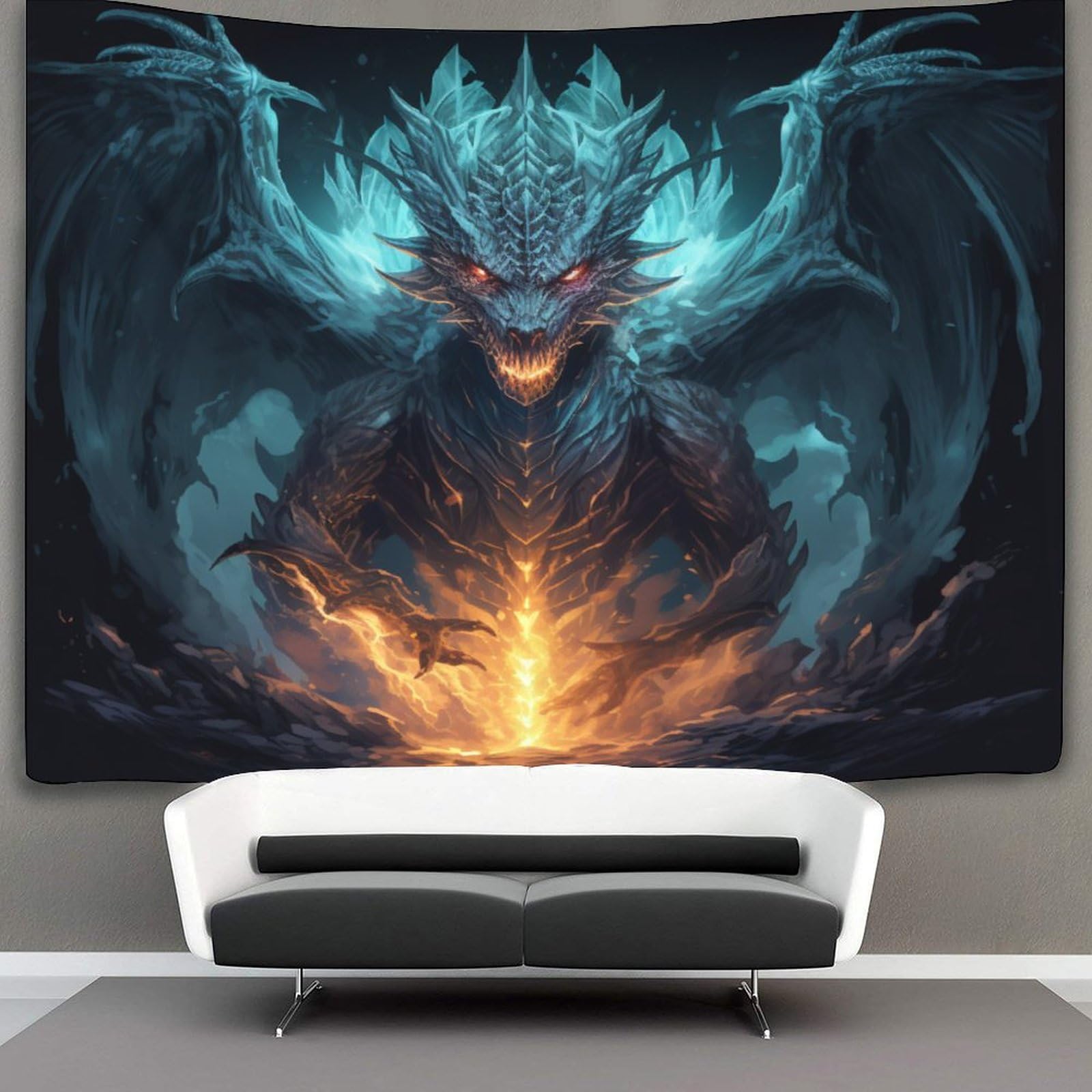 Gxyuaoief Style-1 3D Dragon Print Wall Blanket Home Decoration Bedding Poster Wall Art Tapestry Wall Hanging Tapestry Soft Polyester For Bedroom,Decorations Beach Blanket College Dorm 70Cmx100cm