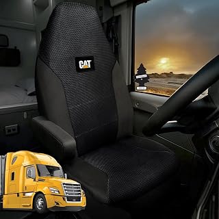 Yupbizauto New Big Rig Truck Seat Covers, Black Mesh, Heavy-Duty Universal Fit, Set of 2, for Semi Trucks, Commercial Vehicles Bundle Set