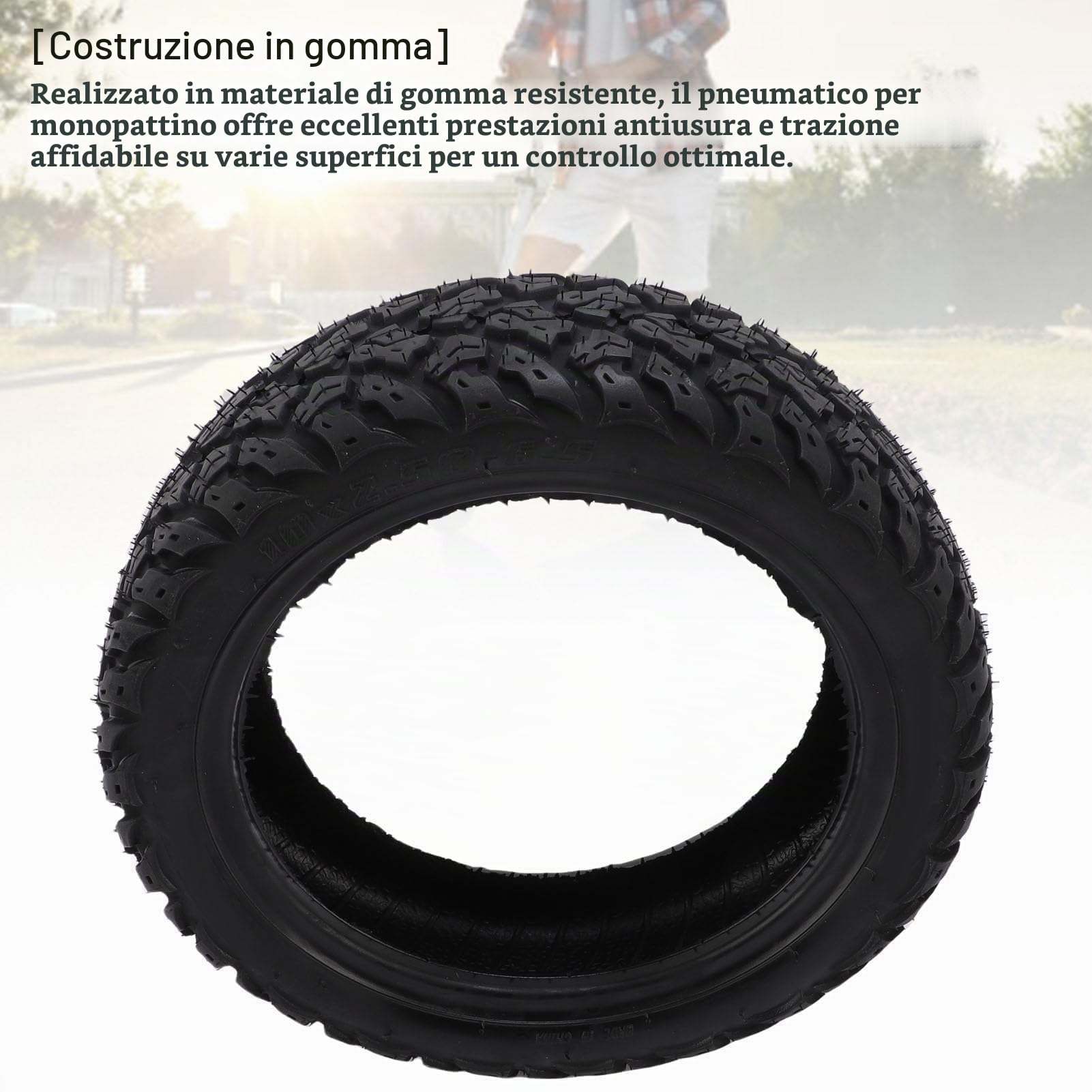 SUNGOOYUE Pneumatico Tubeless per Scooter 10x2.50-6.5 Pneumatico per Vuoto per Scooter Elettrico da 10 Pollici Pneumatico Tubeless Fuoristrada di Ricambio con Gomma Resiliente