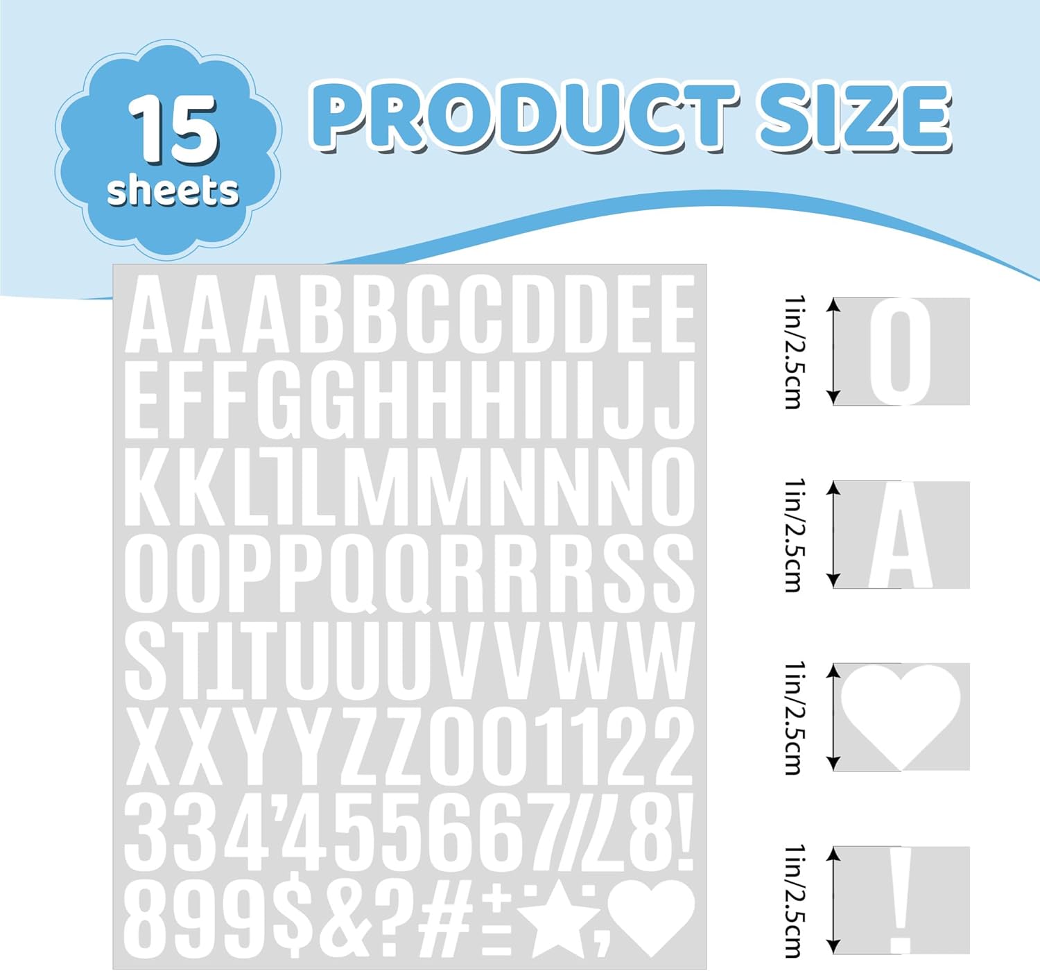 1470Pcs Letter Stickers Alphabet Stickers 15 Sheets Vinyl Small Mailbox Numbers 1 Inch Self Adhesive,Stick on Letters for Scrapbook Water Bottles Mailbox Cup Craft Sign Classroom Address Number White