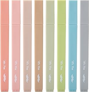 Mr. Pen- Aesthetic Highlighters, 8 pcs, Chisel Tip, Vintage Colors, No B...