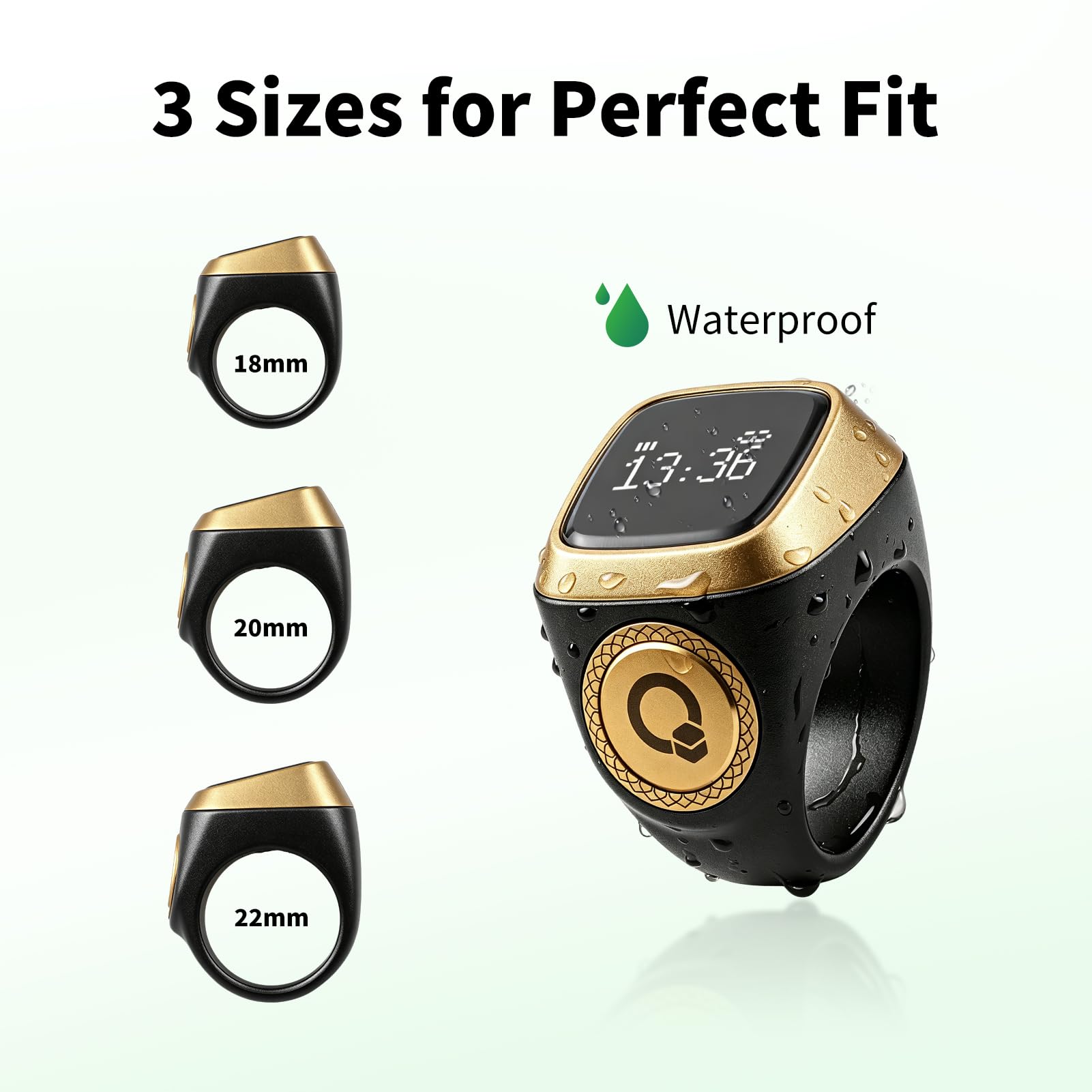 戒驪 Amazon.com: IQibla Smart Zikr 戒指,智慧型環形計數器防水數位計數器