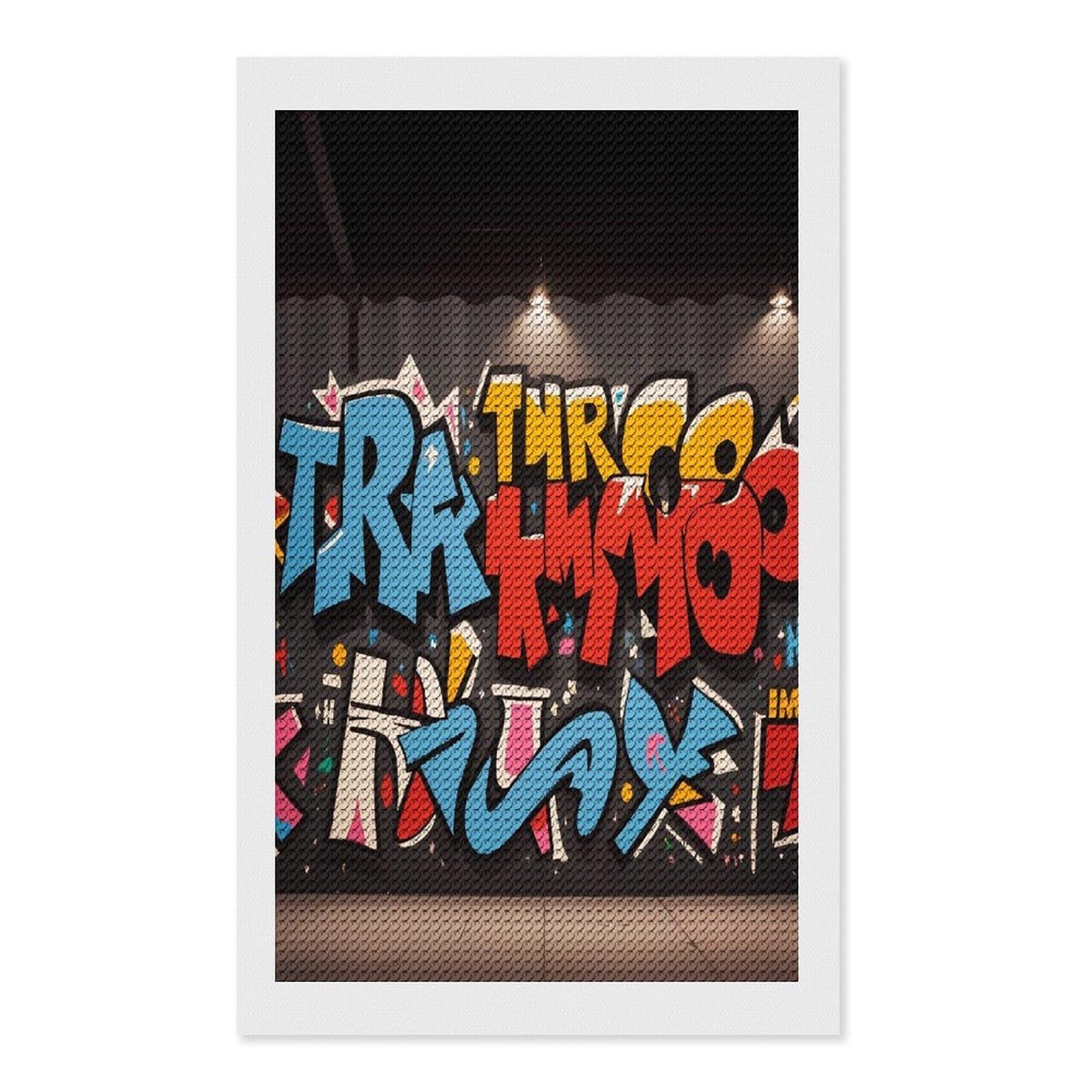 FekiLoot Graffiti Hip Hop Diamond Art Kits for Adults Diamond Painting Kits for Beginners DIY Diamond Art Kits Round Full Drill Diamond Dot Gem Painting for Home Wall Decor Gift 12"x20"