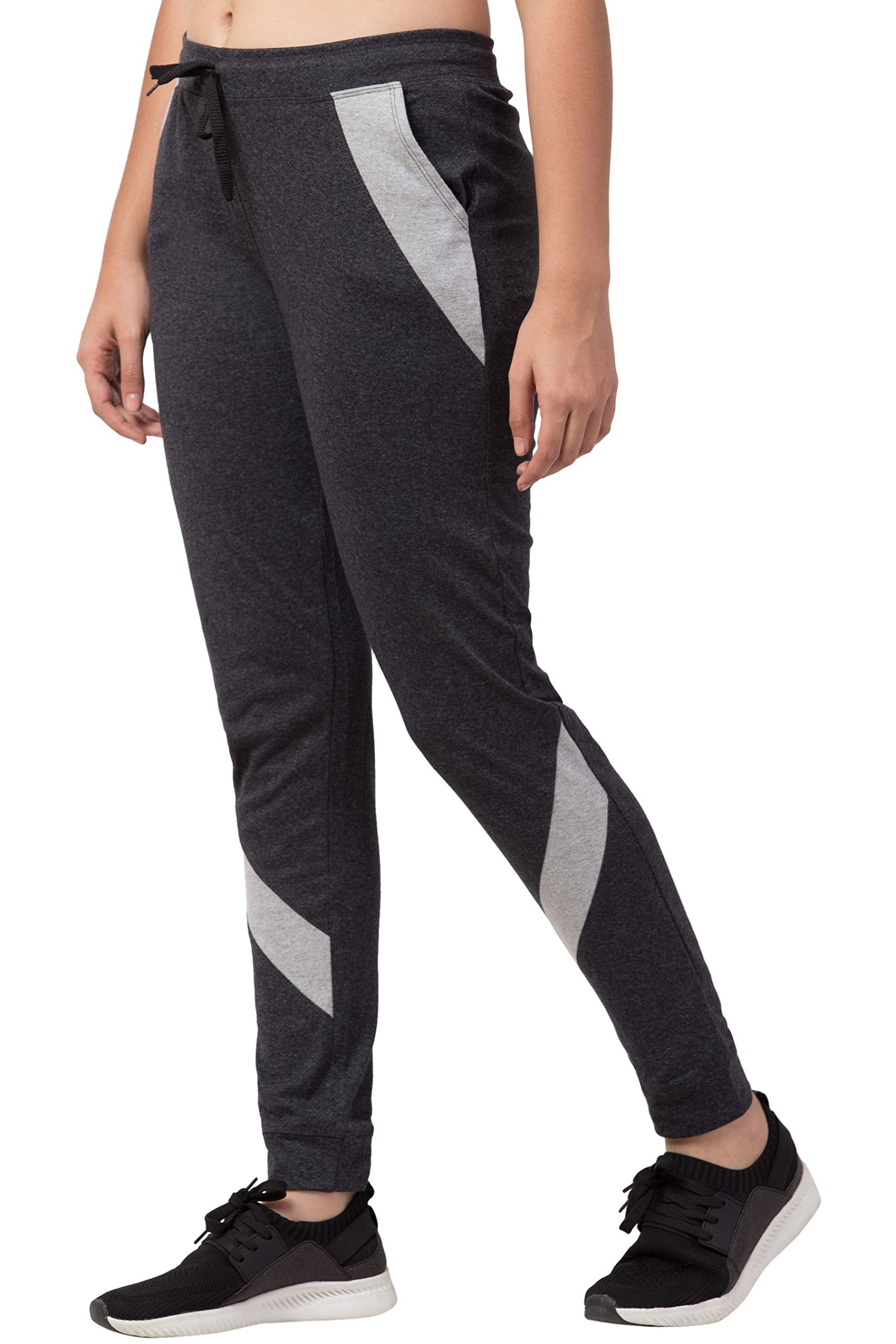 BLUECON Women's Cotton Bottom Trackpant for Gym/Running Pants/Lowers| Slim fit with Pocket Joggers for Women (Multicolour)