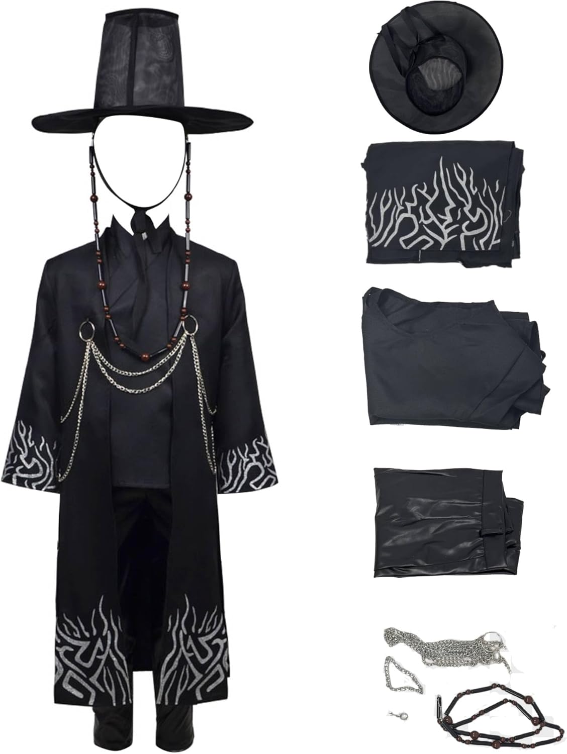 Jinu Cosplay Costume Coat Black Suit Outfits Shirt Pant Belt Hat Halloween Carnival