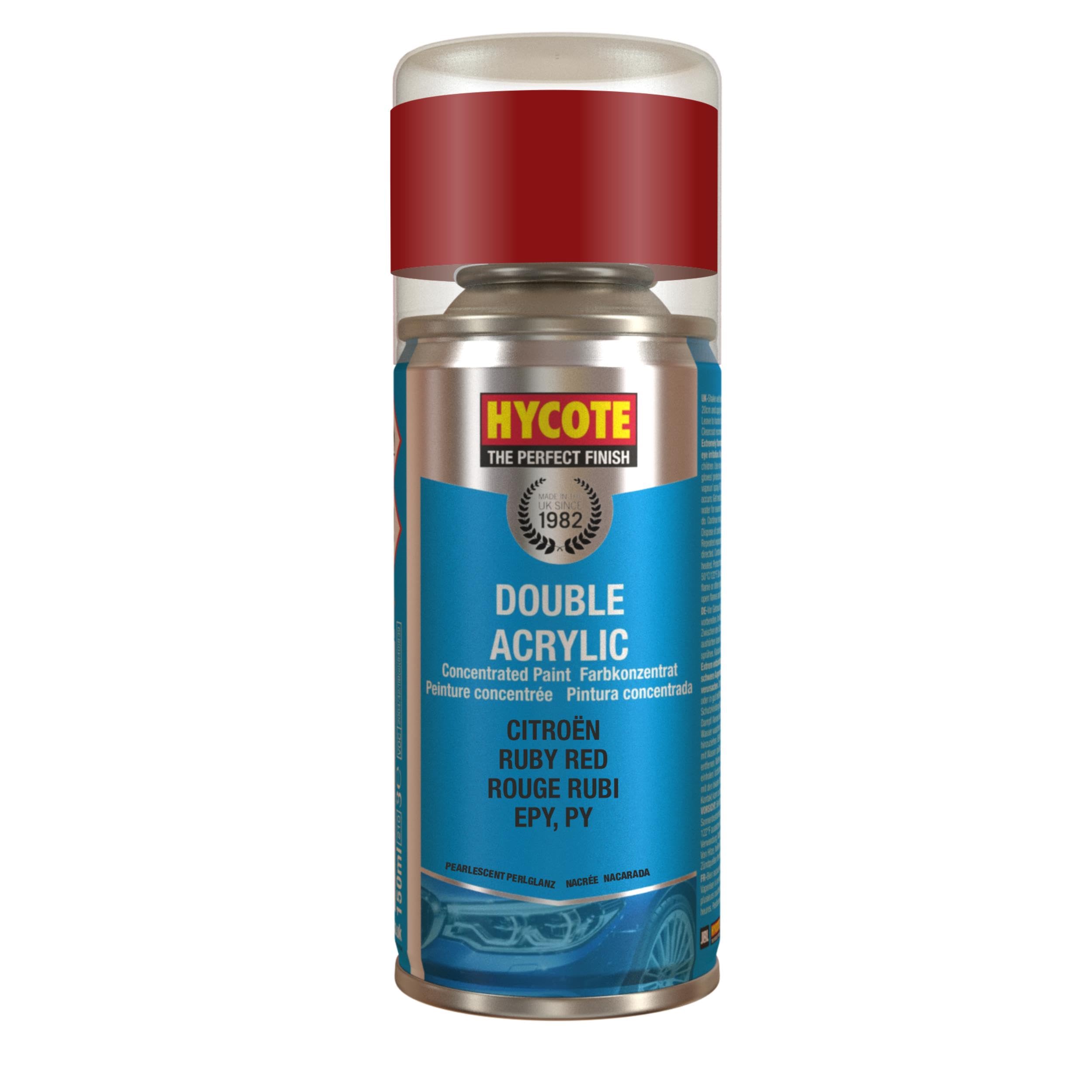Hycote Double Acrylic Aerosol Car Spray Paint, Citroen Ruby Red Pearlescent, 150 ml