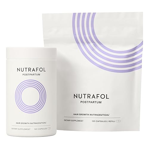 Nutrafol Suplemento posparto para el crecimiento del cabello con ingredientes aptos para la lactancia materna para cabello de aspecto más grueso y
