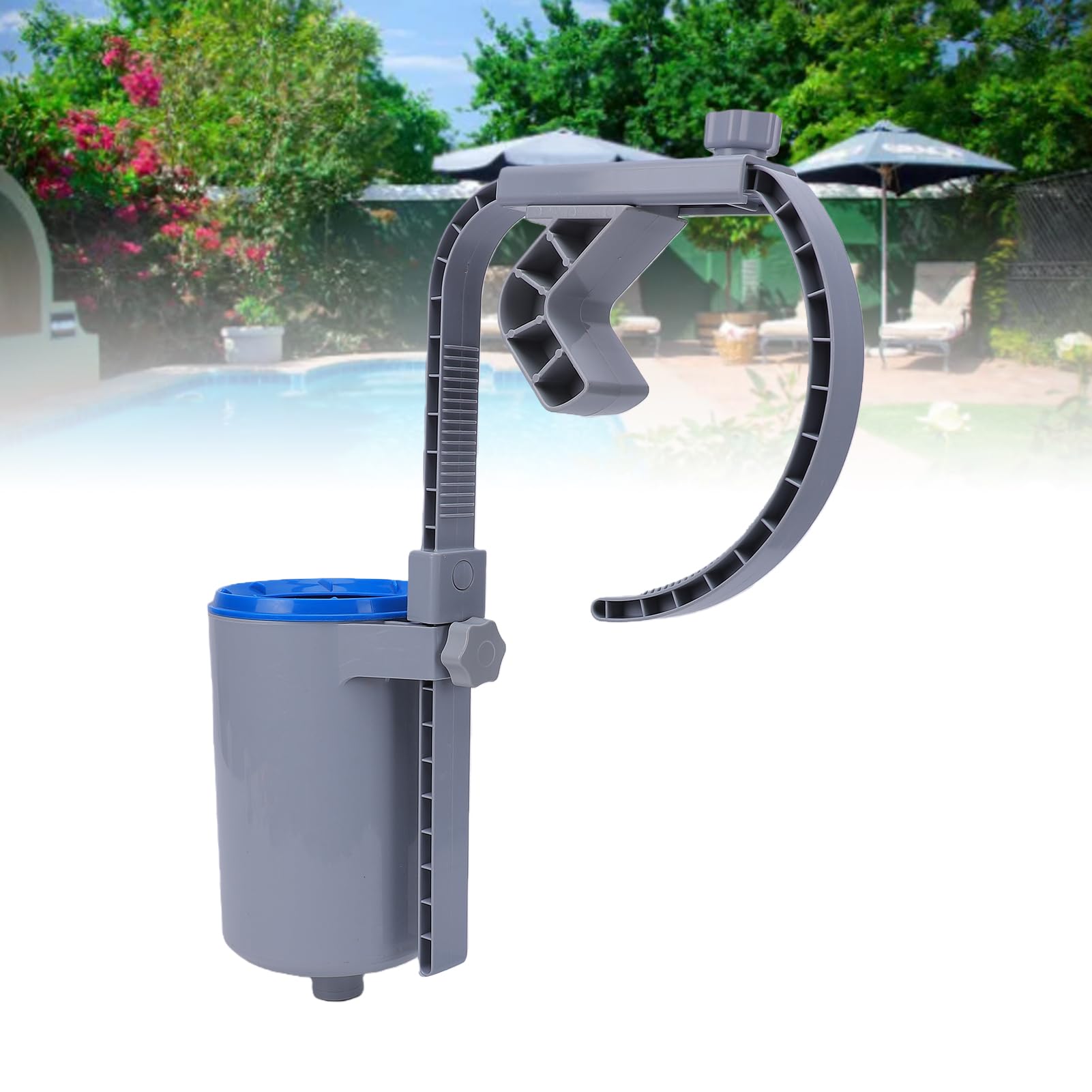 Cryfokt Skimmer para Piscina sobre Tierra, con Soporte Ultra Estable, Cesta de Filtro de Malla Fina, Ajuste de Altura Fácil, 800 GPH Compatible, para Piscinas Enterradas, Material ABS
