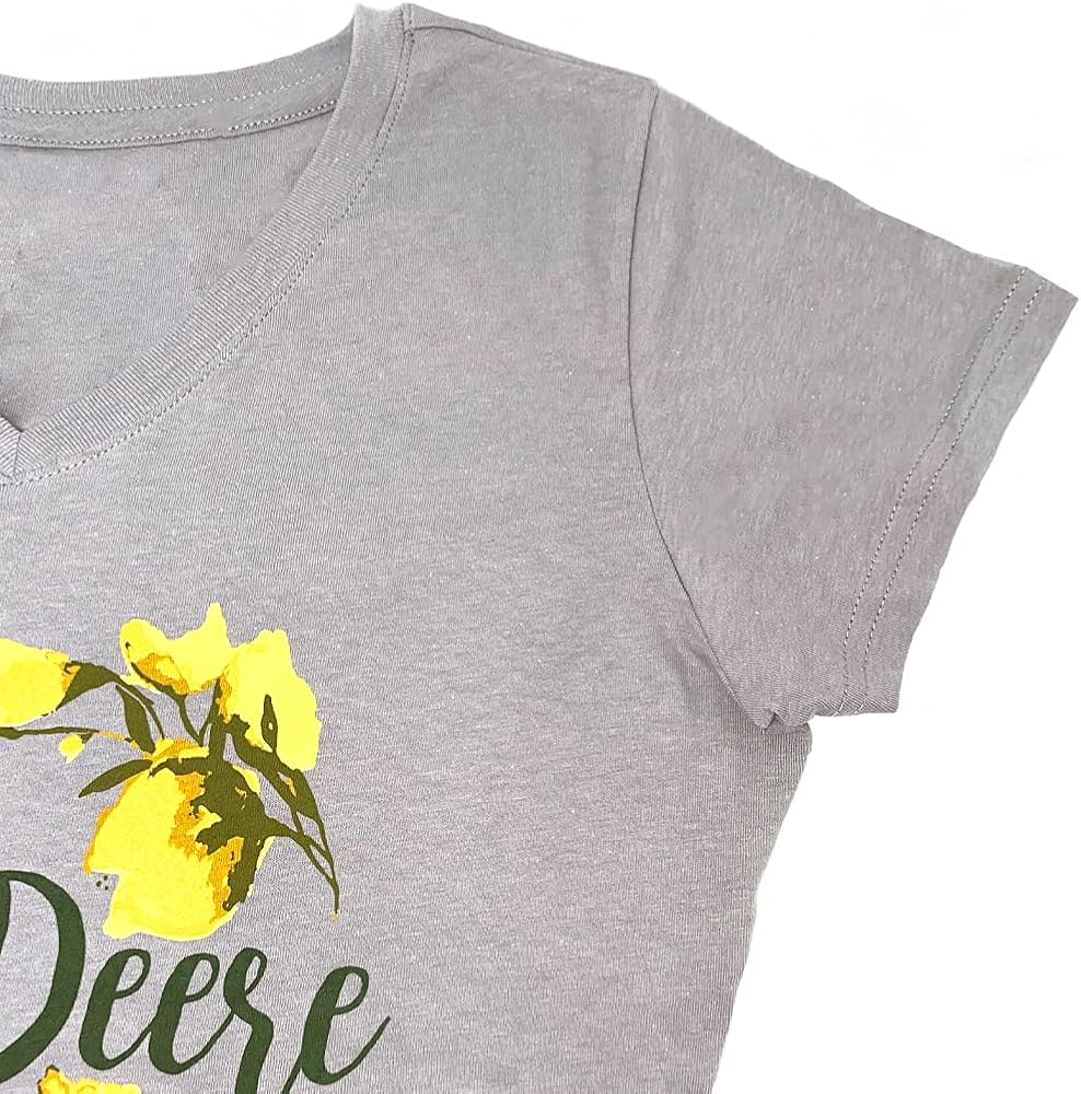 John Deere Maglietta a maniche corte da donna con logo, Bermuda Blackout, 3XL