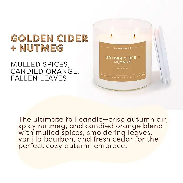 Calyan Wax Co. Golden Cider & Nutmeg 2 Wick Candle 6