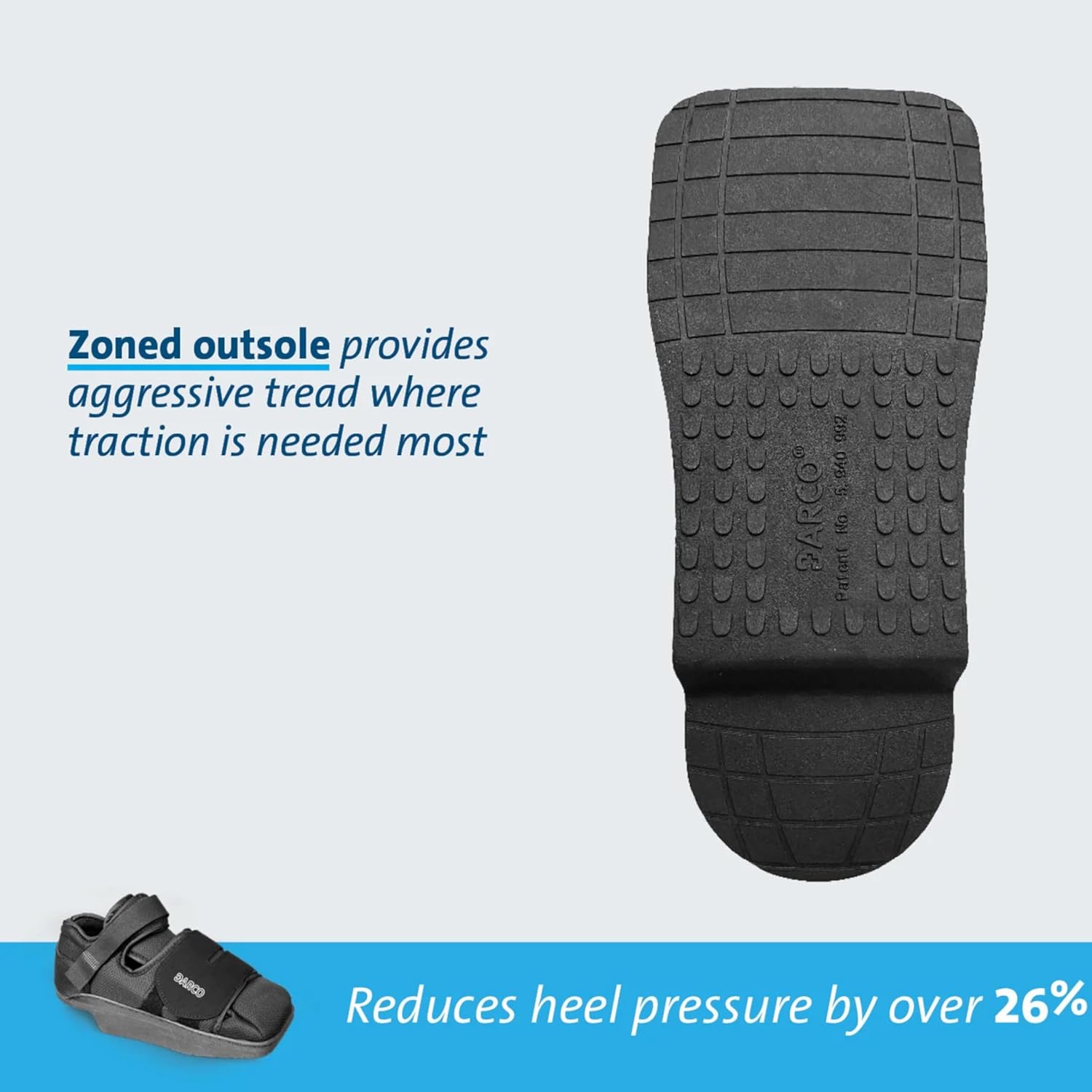 Darco HeelWedge Off-Loading Shoe, Large – Fits Women’s 9.5–11, Men’s 8.5–10 – Model HQ3B
