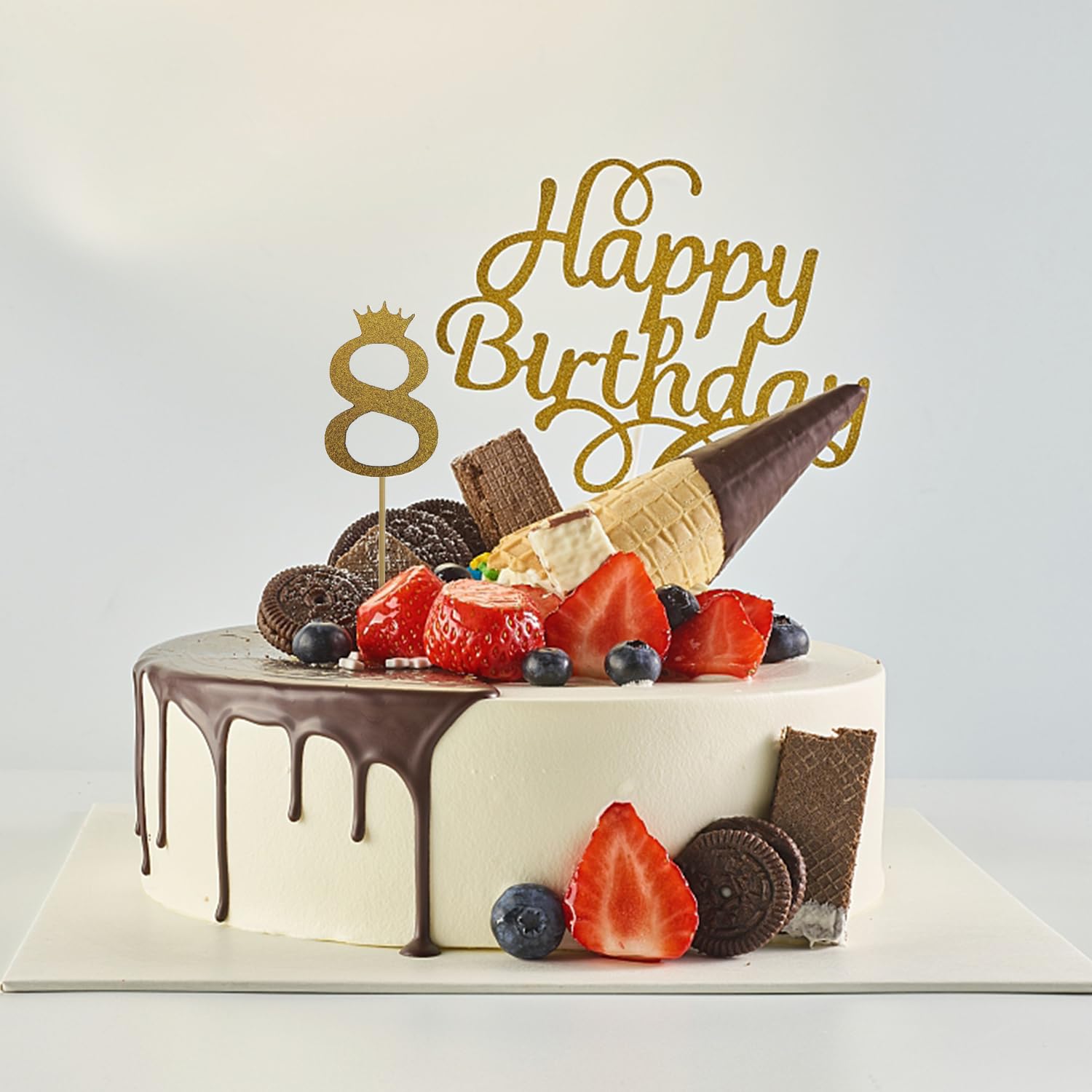10 pz/set Numero Dorato 0-9 Specchio Acrilico Toppers Della Torta per la Decorazione Della Torta Di Compleanno Per Adulti Fornure Per Feste di Anniversario di Matrimonio  15
