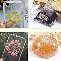 Vista 4 de angwang 10 Uds 2.7 in 7 Chakra Cobre Torre Energía Orgonita Pegatina Flor Vida Árbol Pirámide Resina Epoxi Material Fabricación de Joyas