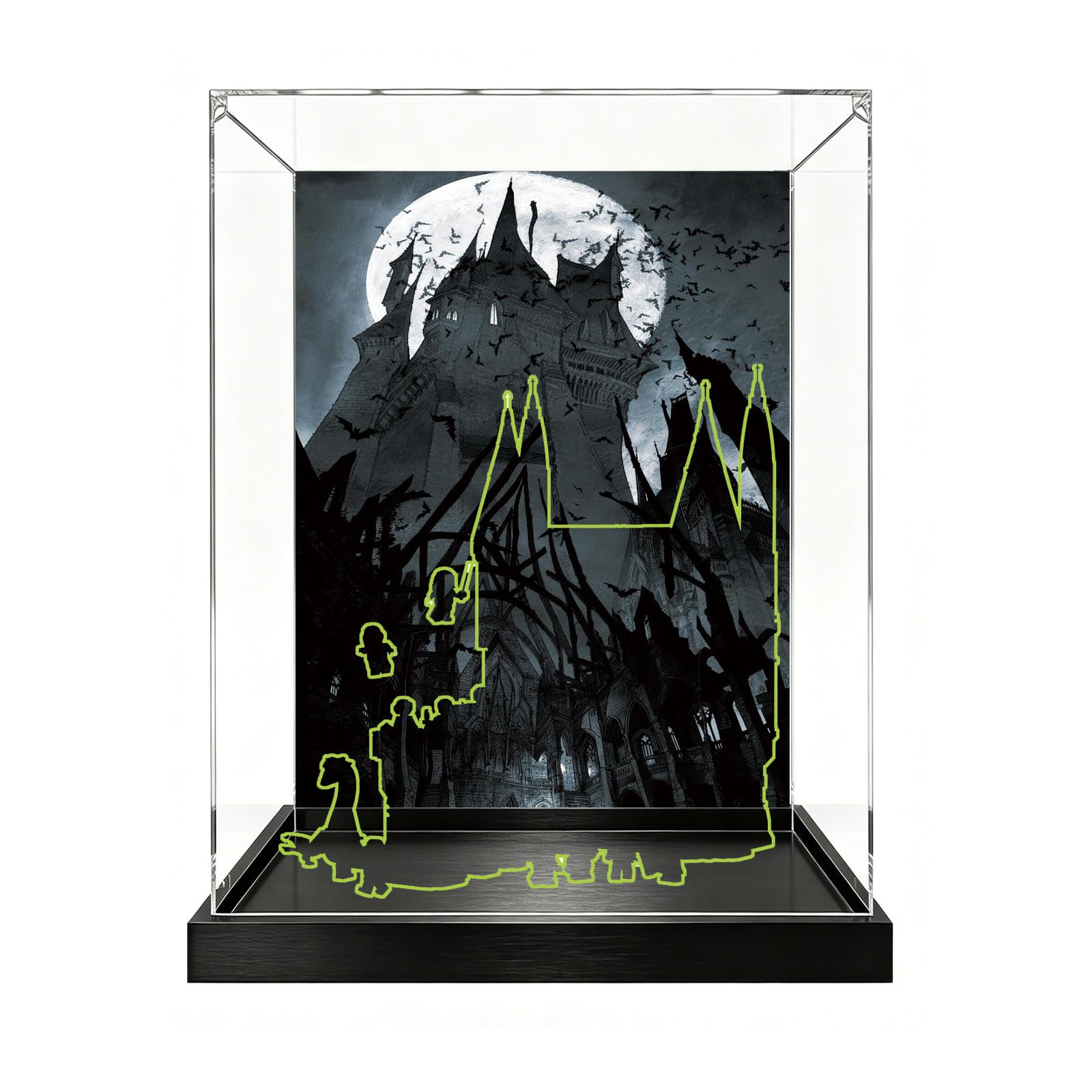 Acrylic Display Case Compatible with Lego 76473 Castle East Wing Model, Dustproof Transparent Storage Box, Compatible with Lego 76473 (Model Not Included) (Background-2)