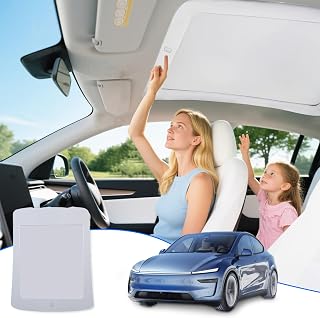 2025 Tesla Model Y Electric Sunshade Roof with One-Key Switch, Retractable UV Protection Sunroof Shade, Heat Insulation, Easy Install