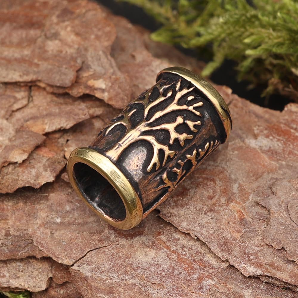 Arbre de vie - Perle de barbe - Bijou de barbe - Bronze - Bijou pour cheveux et dreadlocks - Pour homme et femme