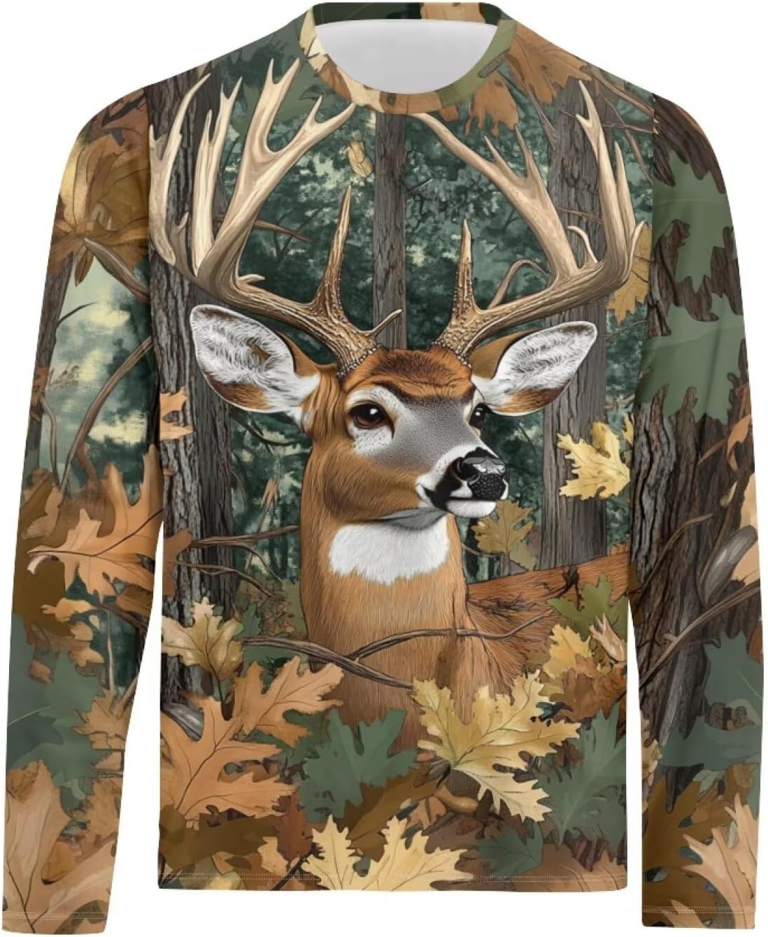 Fashion Long Sleeve Shirts for Men S-4XL Crewneck Workout Tops Casual Athletic Tees for Running Hiking