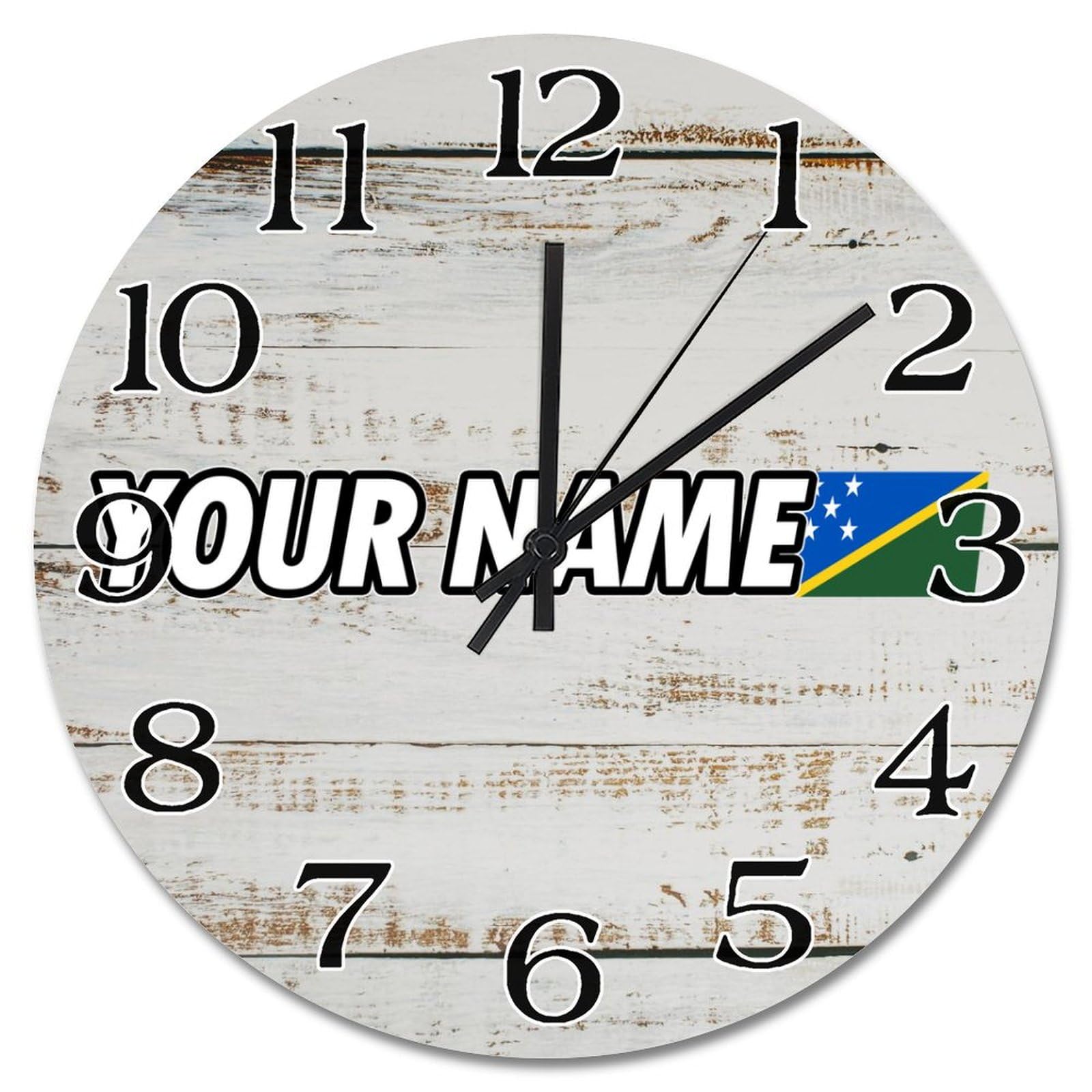 Horloge murale îles Salomon 38cm ronde et vintage pour salon