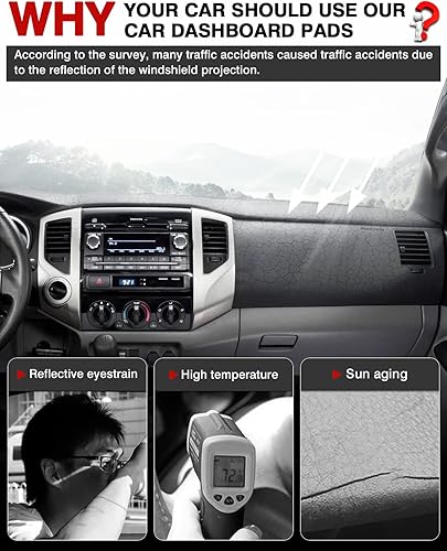 Vista 127 de Autorder Alfombrilla para tablero de instrumentos para Toyota 4Runner 1990-1995, accesorios para camioneta, cubierta de salpicadero, alfombrilla