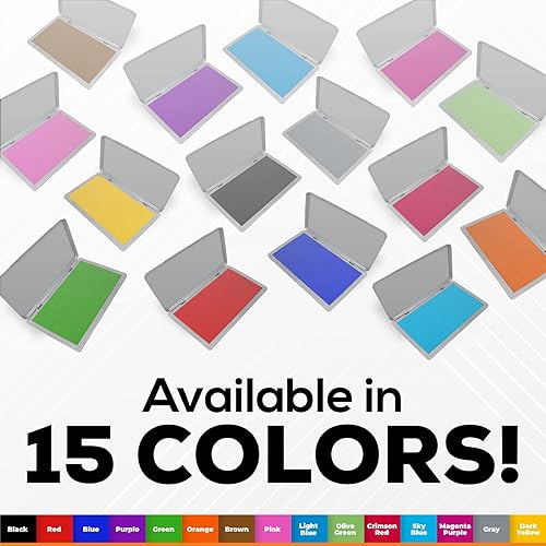 Miniatura 7 de Almohadilla de sello de metal tamaño grande, color negro - Tamaño 3 "x 6" - Elige entre 15 colores de tinta