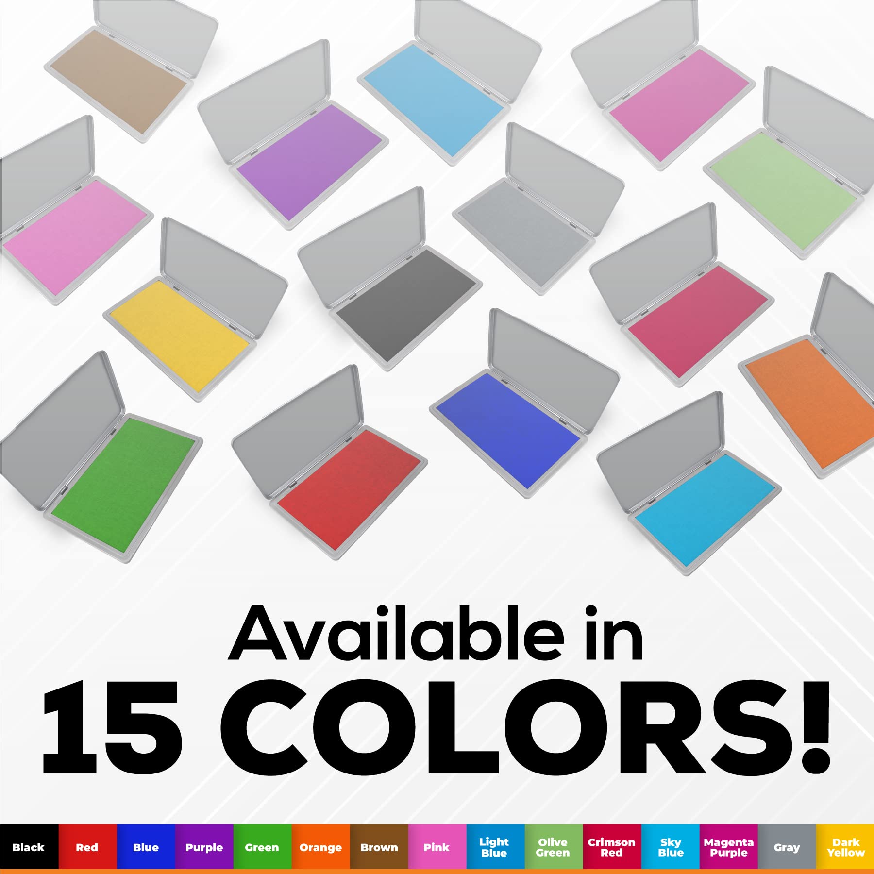 Almohadilla de metal para sellos de tamaño grande, color rosa, elige entre 15 colores de tinta