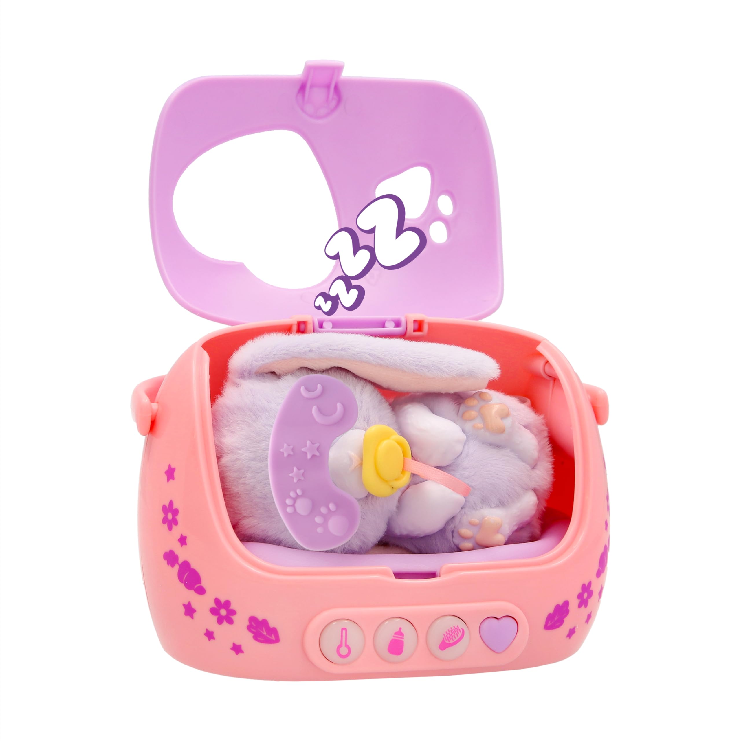 BABY PAWS Just Born Bunny Animali InterattiviI Coniglietto con un trasportino elettronico ricco di funzioni Età 3+